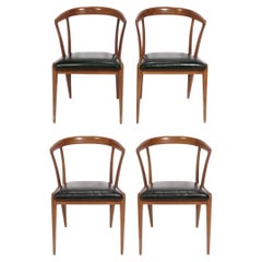 Sculptural Walnut Dining Chairs Designed by Bertha Schaeffer for Singer and Sons