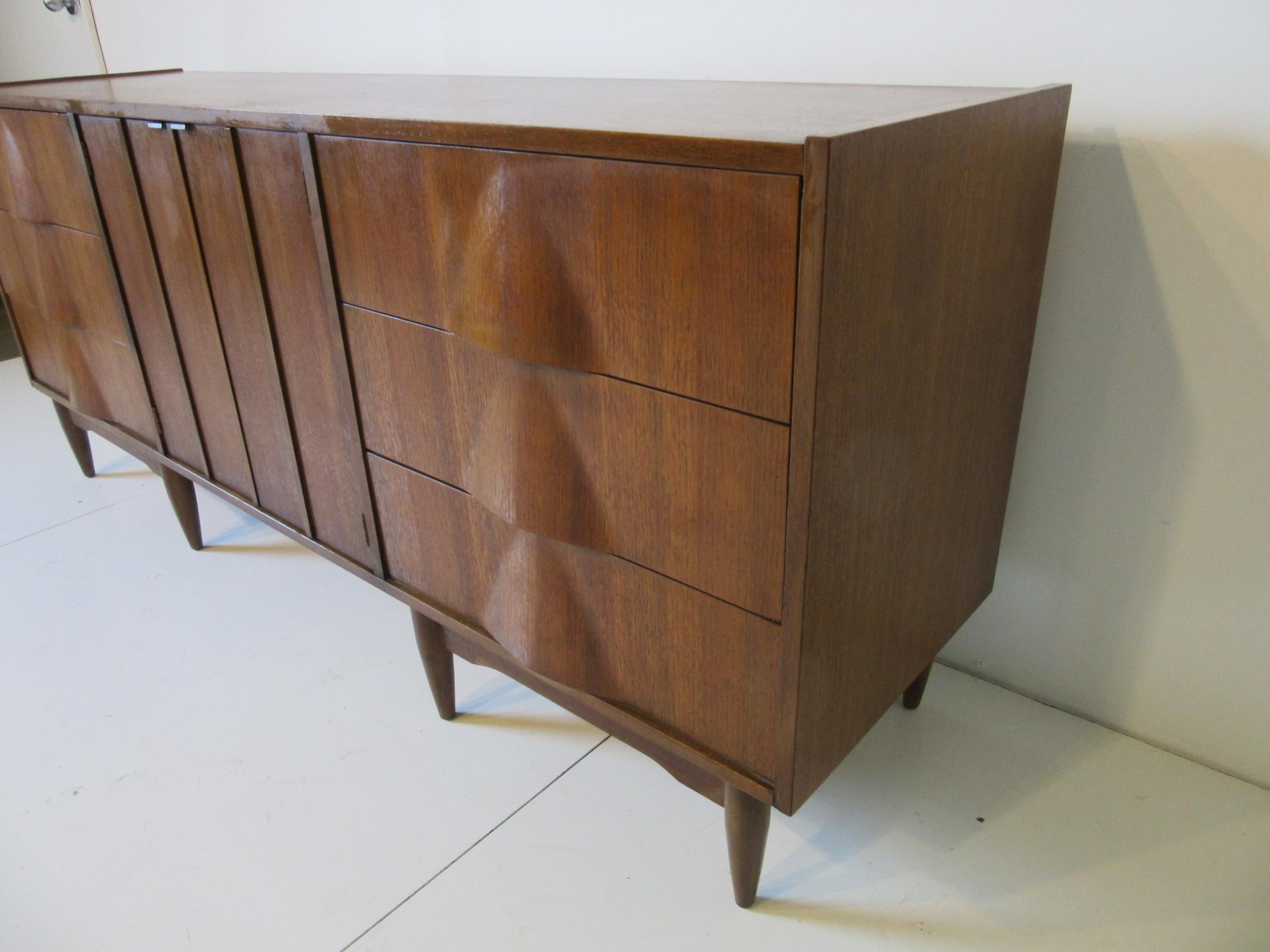 Sculptural Walnut Dresser or Chest in the Style of Henry P. Glass In Excellent Condition In Cincinnati, OH