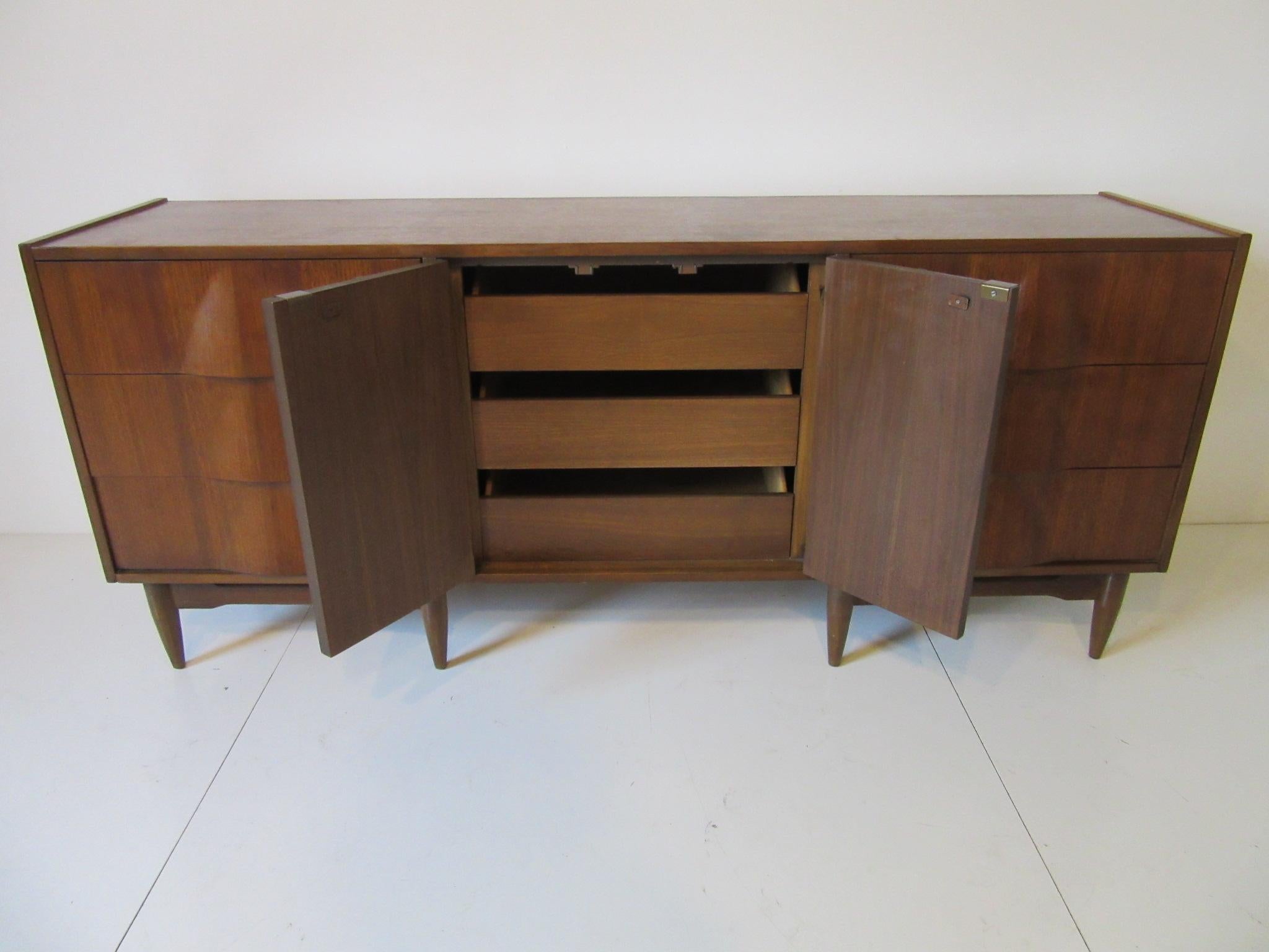 20th Century Sculptural Walnut Dresser or Chest in the Style of Henry P. Glass