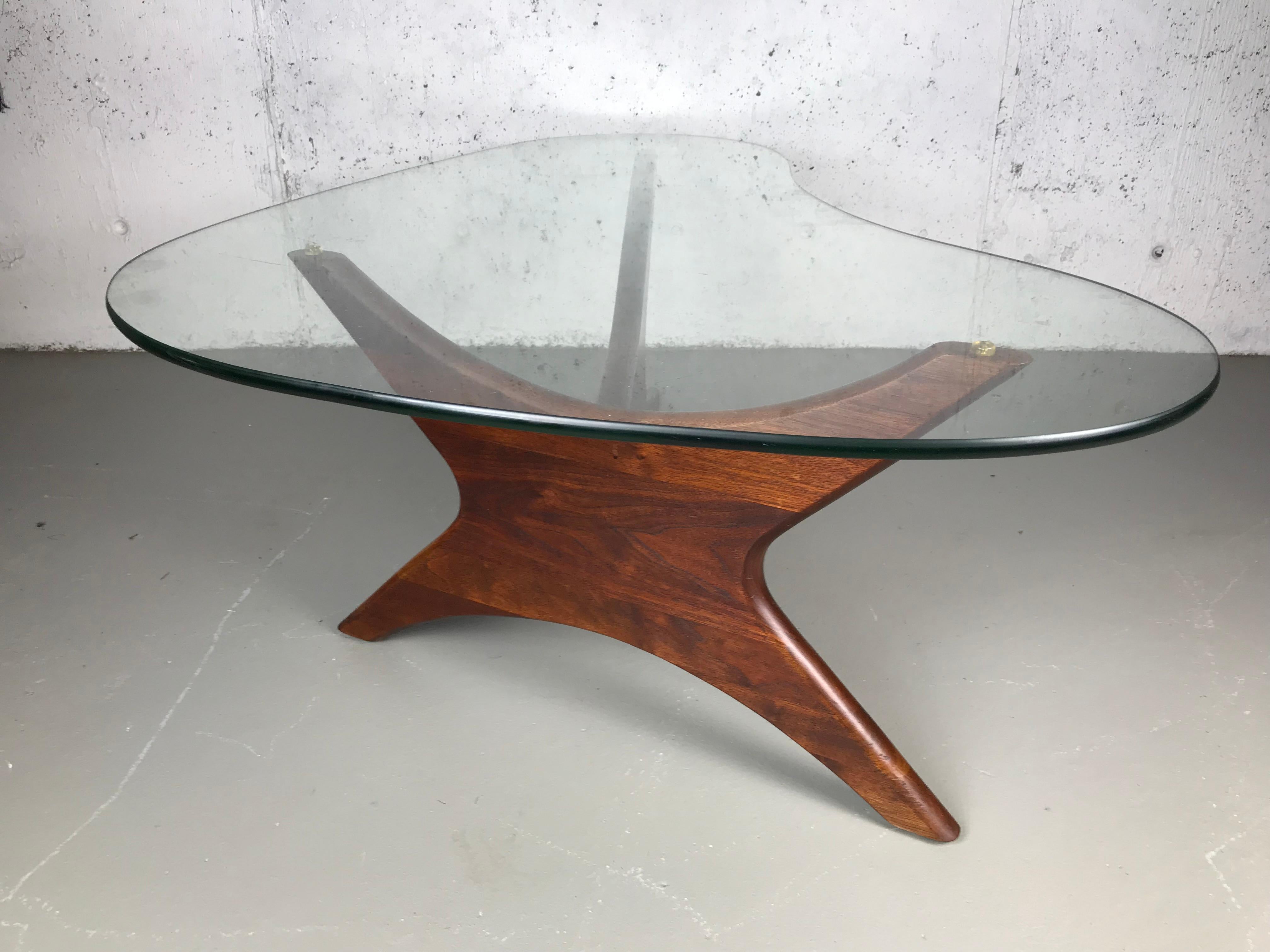 Sculptural Walnut & Glass Cocktail Table by Adrian Pearsall for Craft Associates 5
