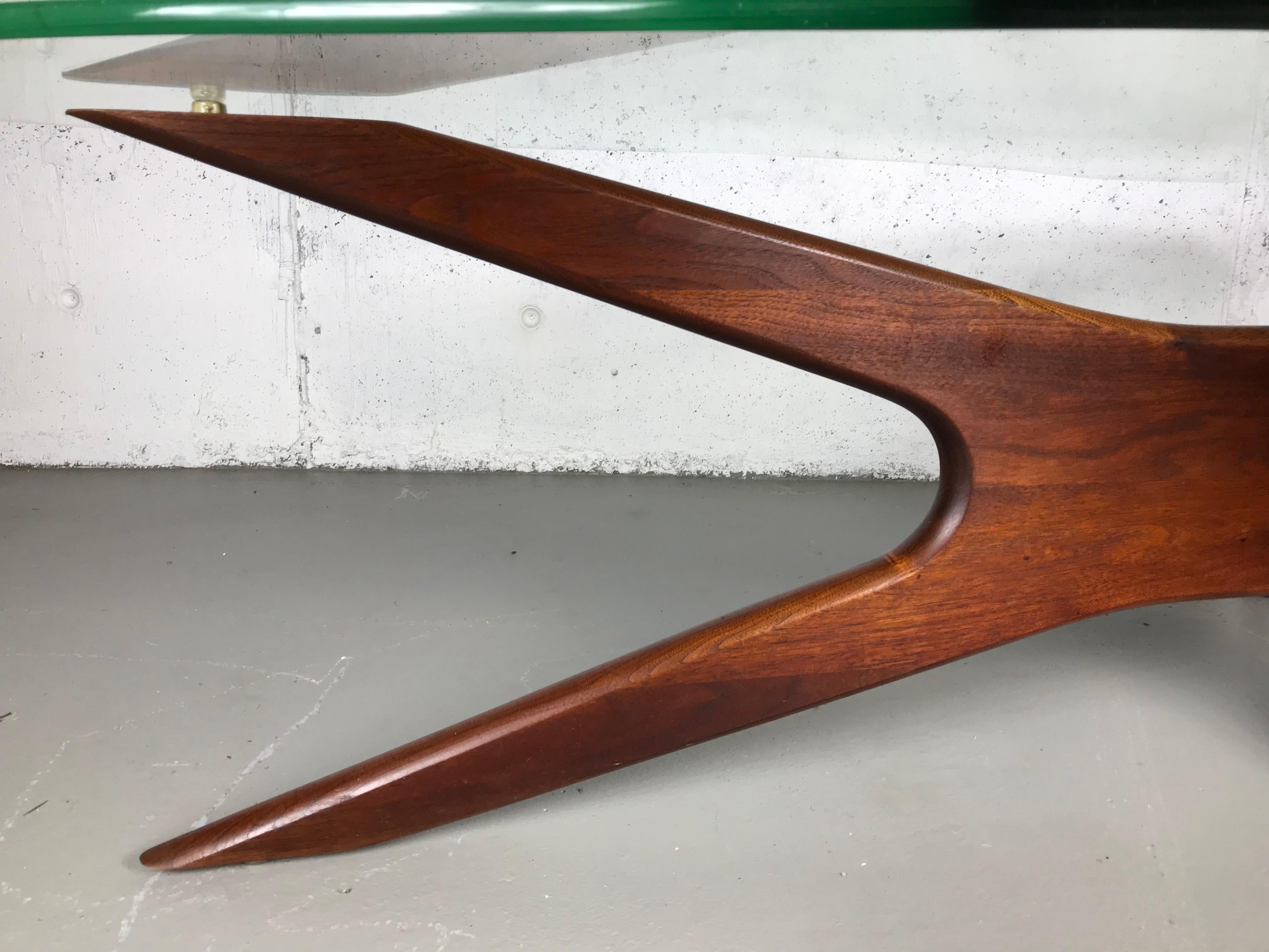 Sculptural Walnut & Glass Cocktail Table by Adrian Pearsall for Craft Associates 8