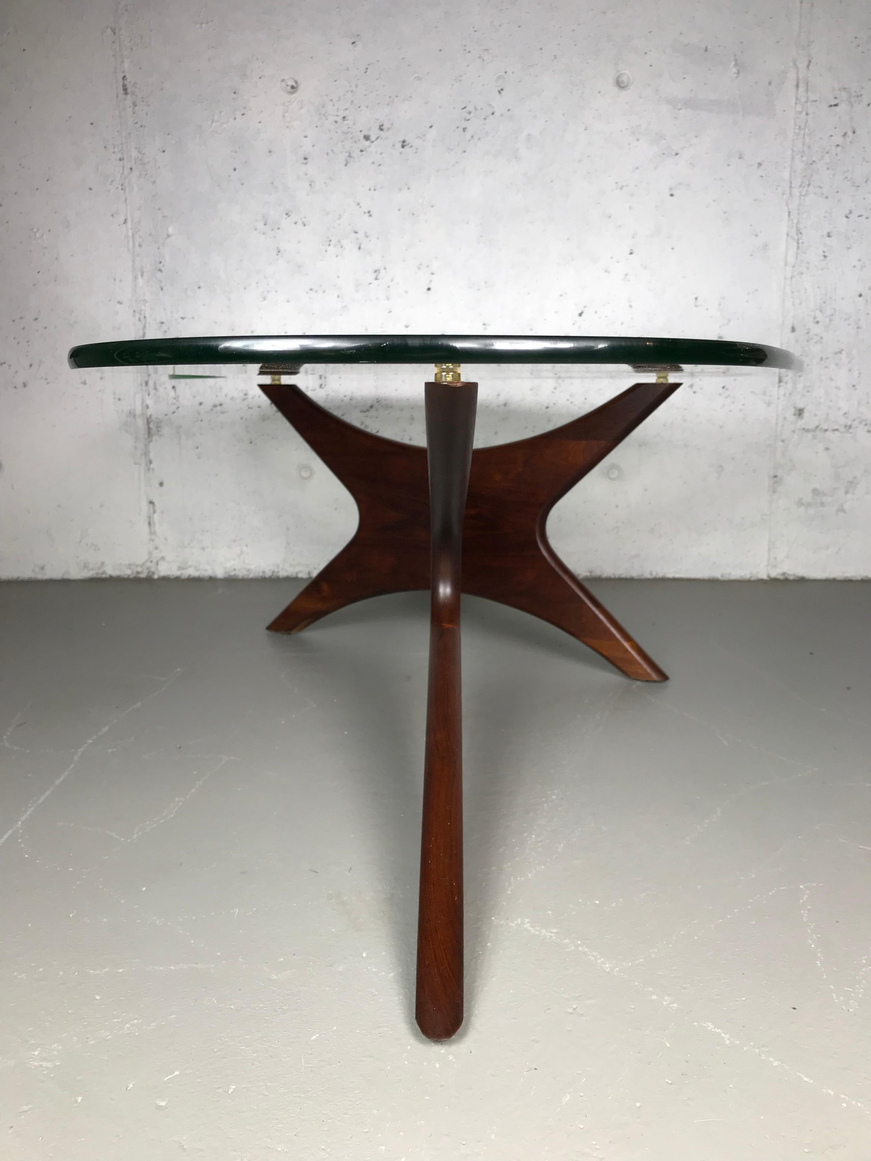 Sculptural Walnut & Glass Cocktail Table by Adrian Pearsall for Craft Associates 10