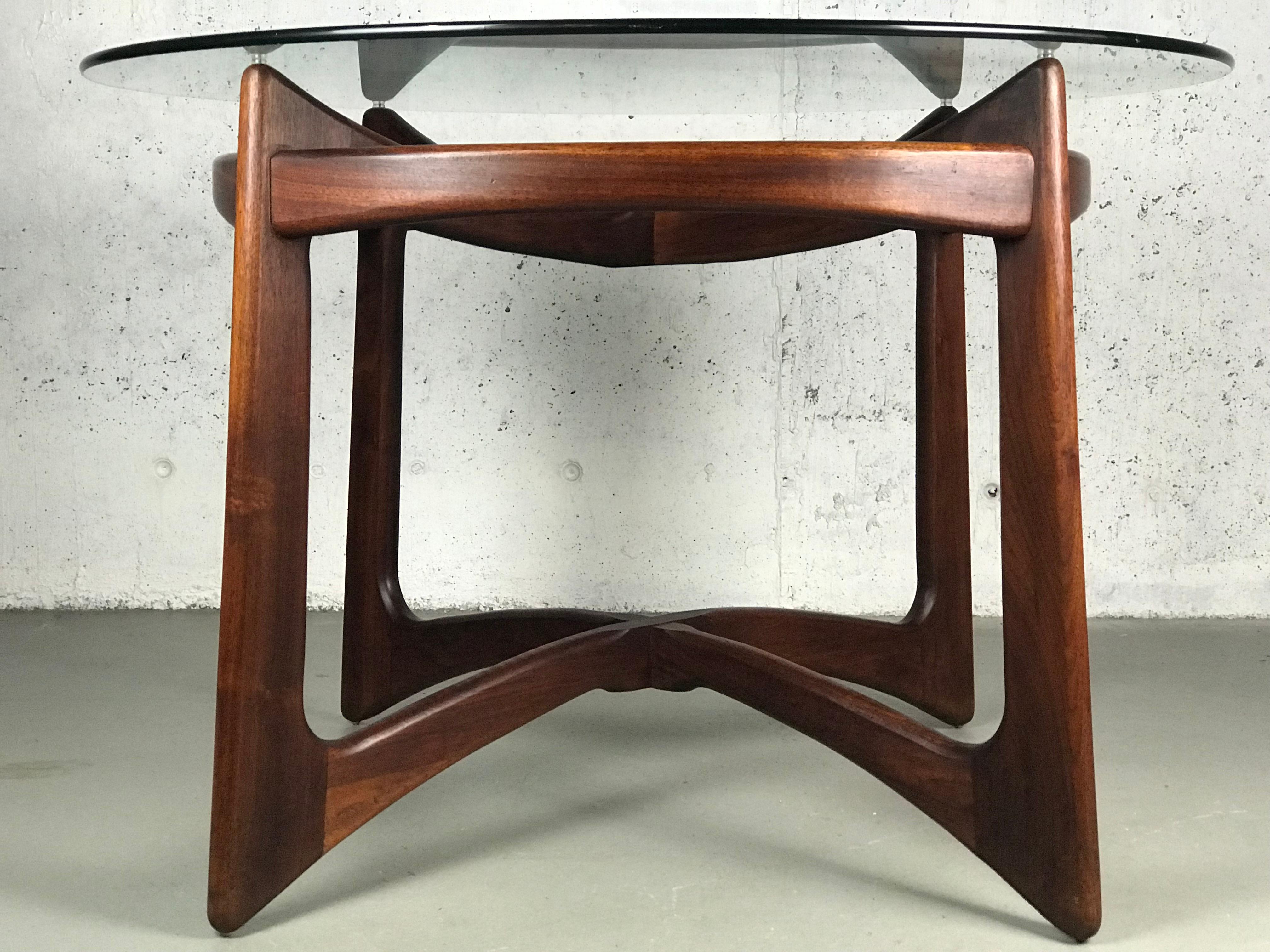 Sculptural Walnut and Glass Dining Table by Adrian Pearsall for Craft Associates 5