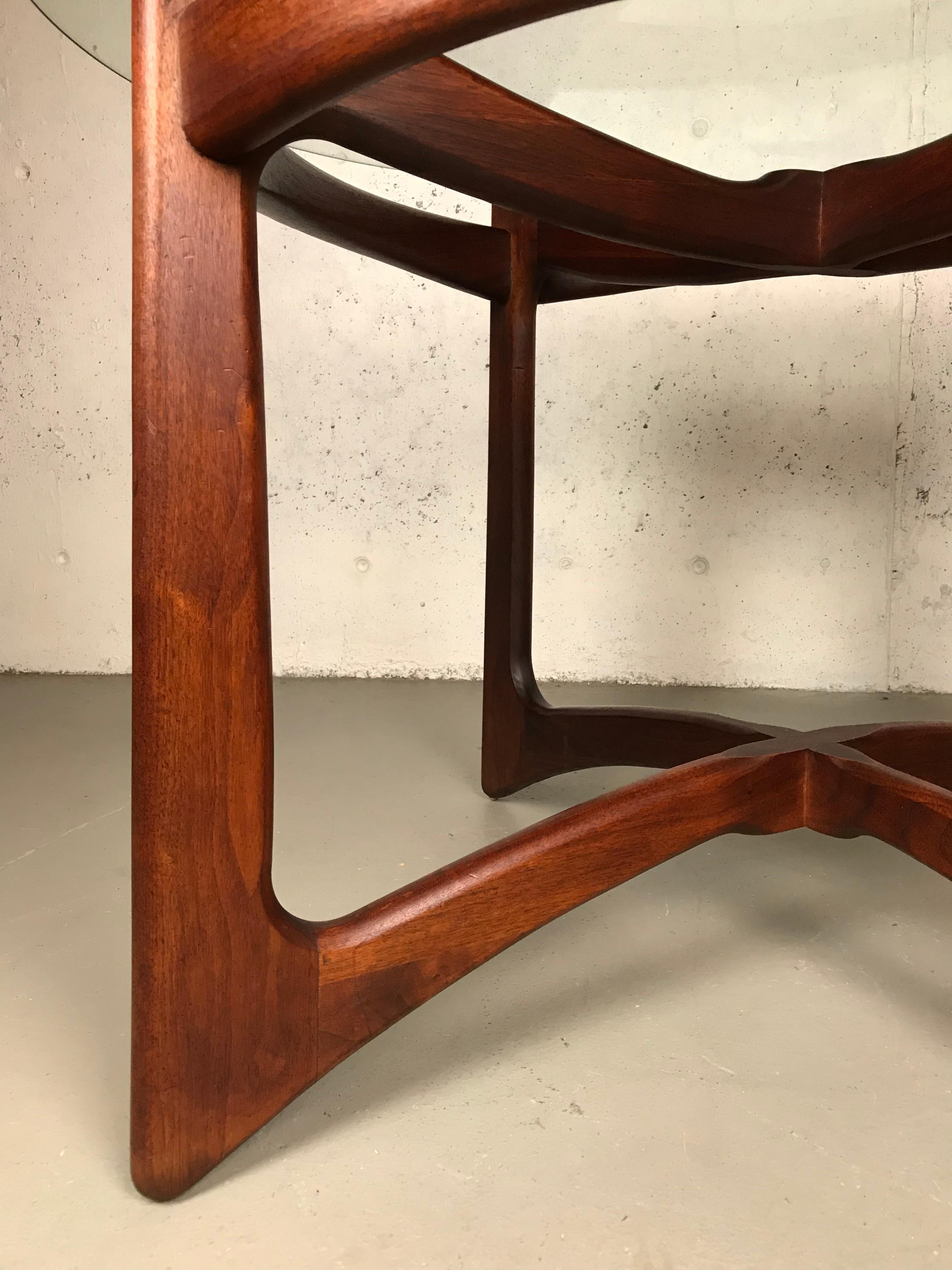 Sculptural Walnut and Glass Dining Table by Adrian Pearsall for Craft Associates 6