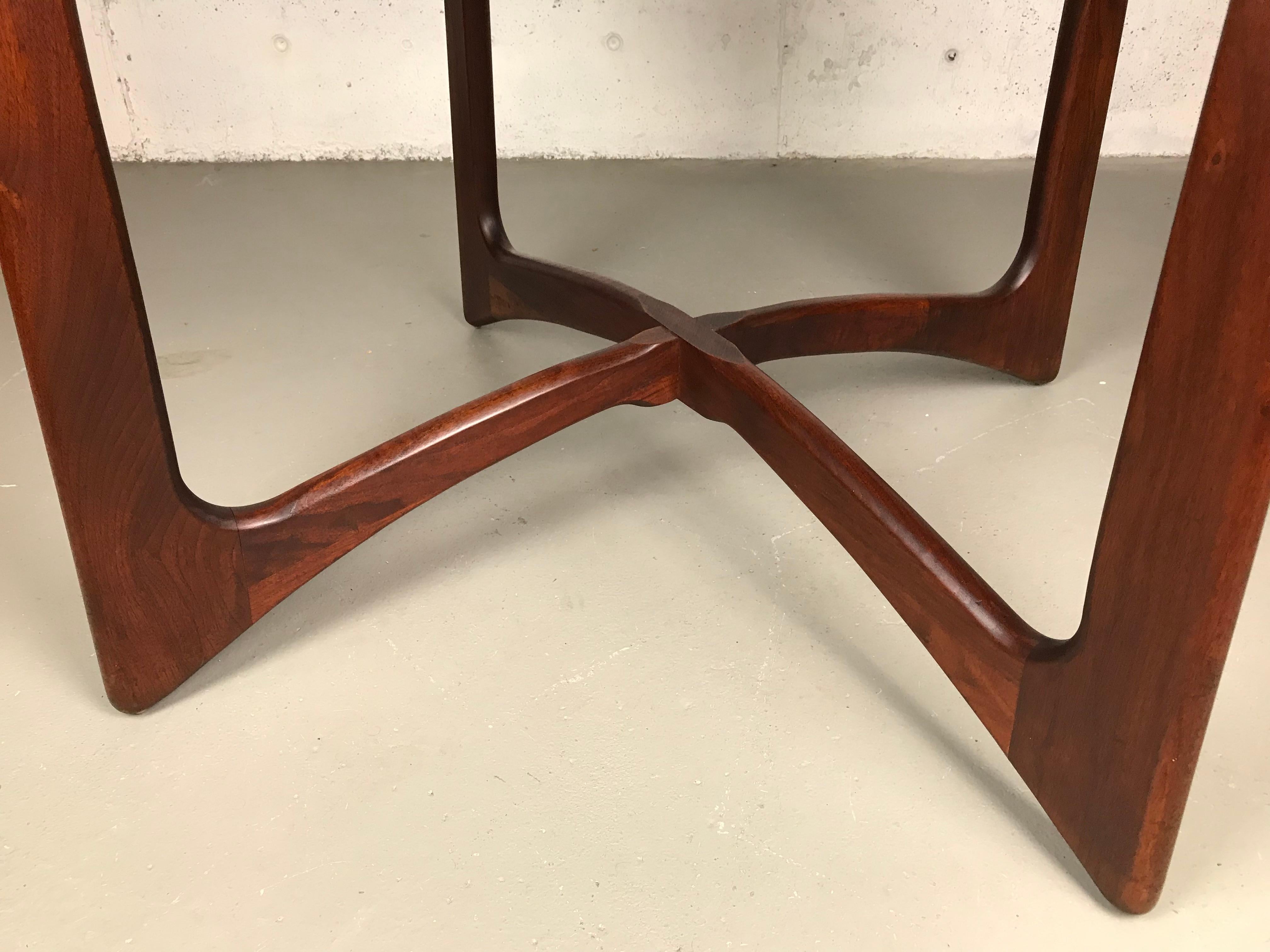 Sculptural Walnut and Glass Dining Table by Adrian Pearsall for Craft Associates 7