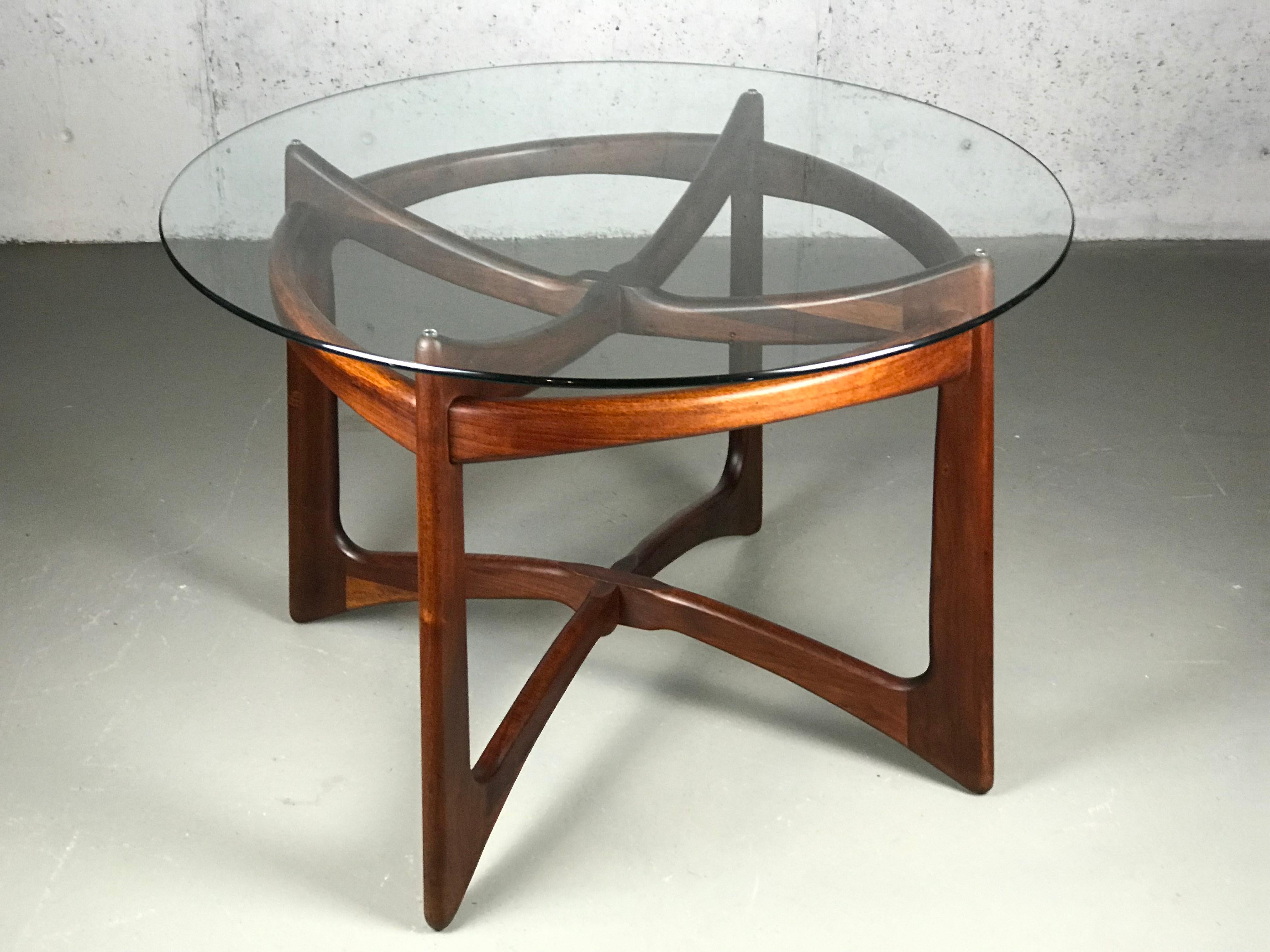 Sculptural Walnut and Glass Dining Table by Adrian Pearsall for Craft Associates 10