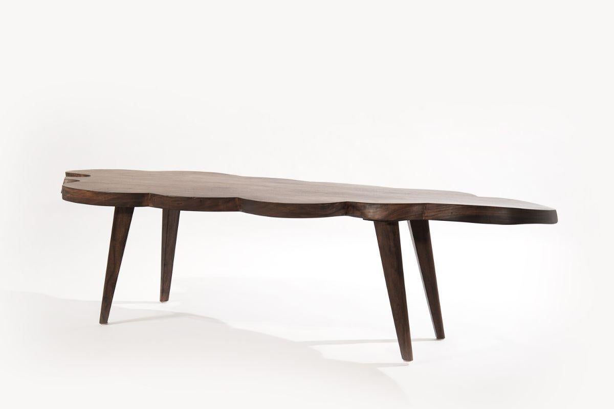 Mid-Century Modern Sculptural Walnut Live Edge Coffee Table, 1960s