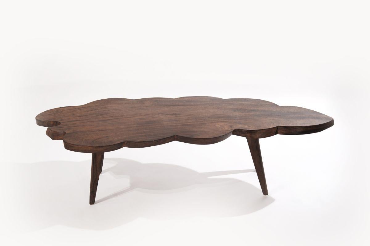 American Sculptural Walnut Live Edge Coffee Table, 1960s