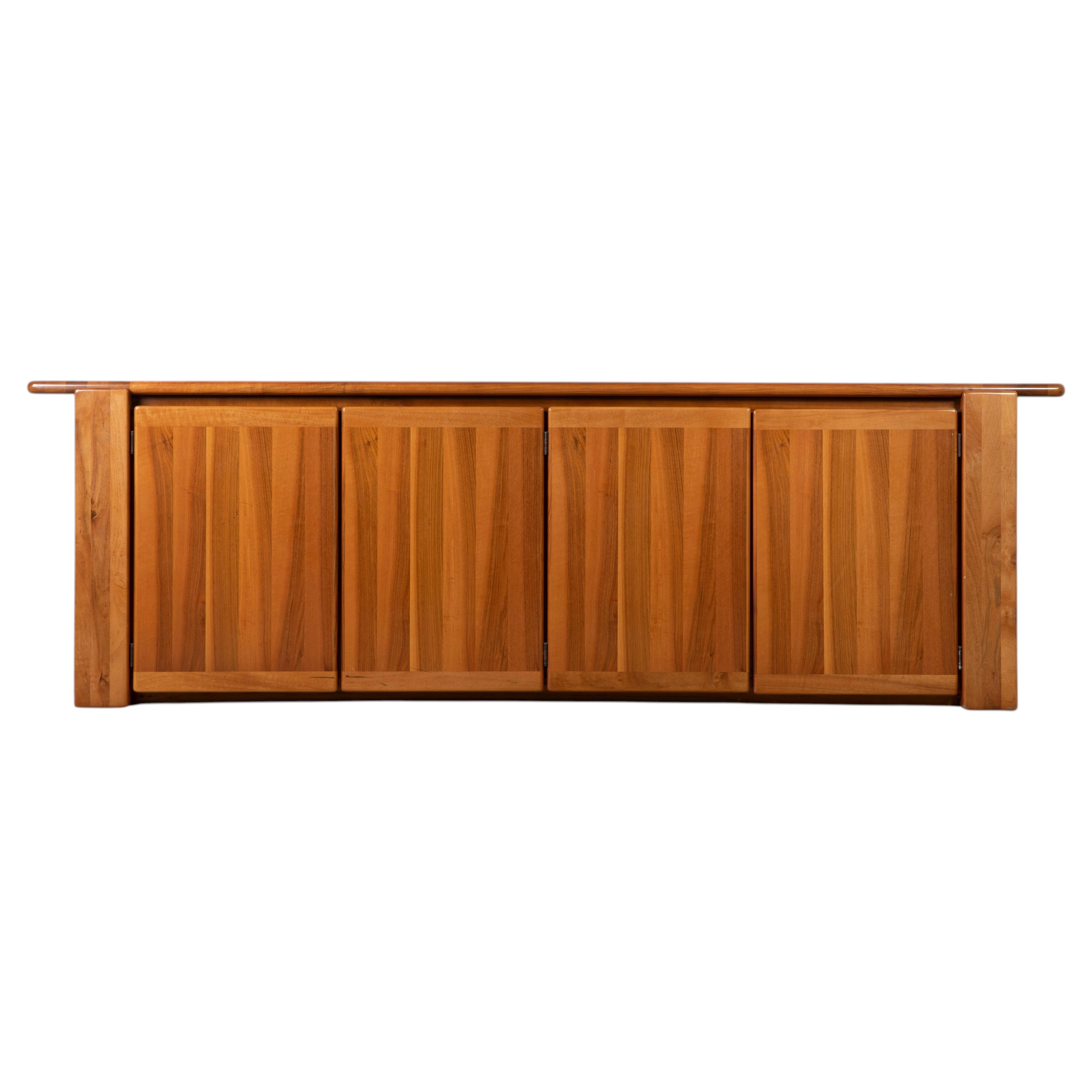 Sculptural Walnut Sideboard by Mobil Girgi, Italy, 1970s