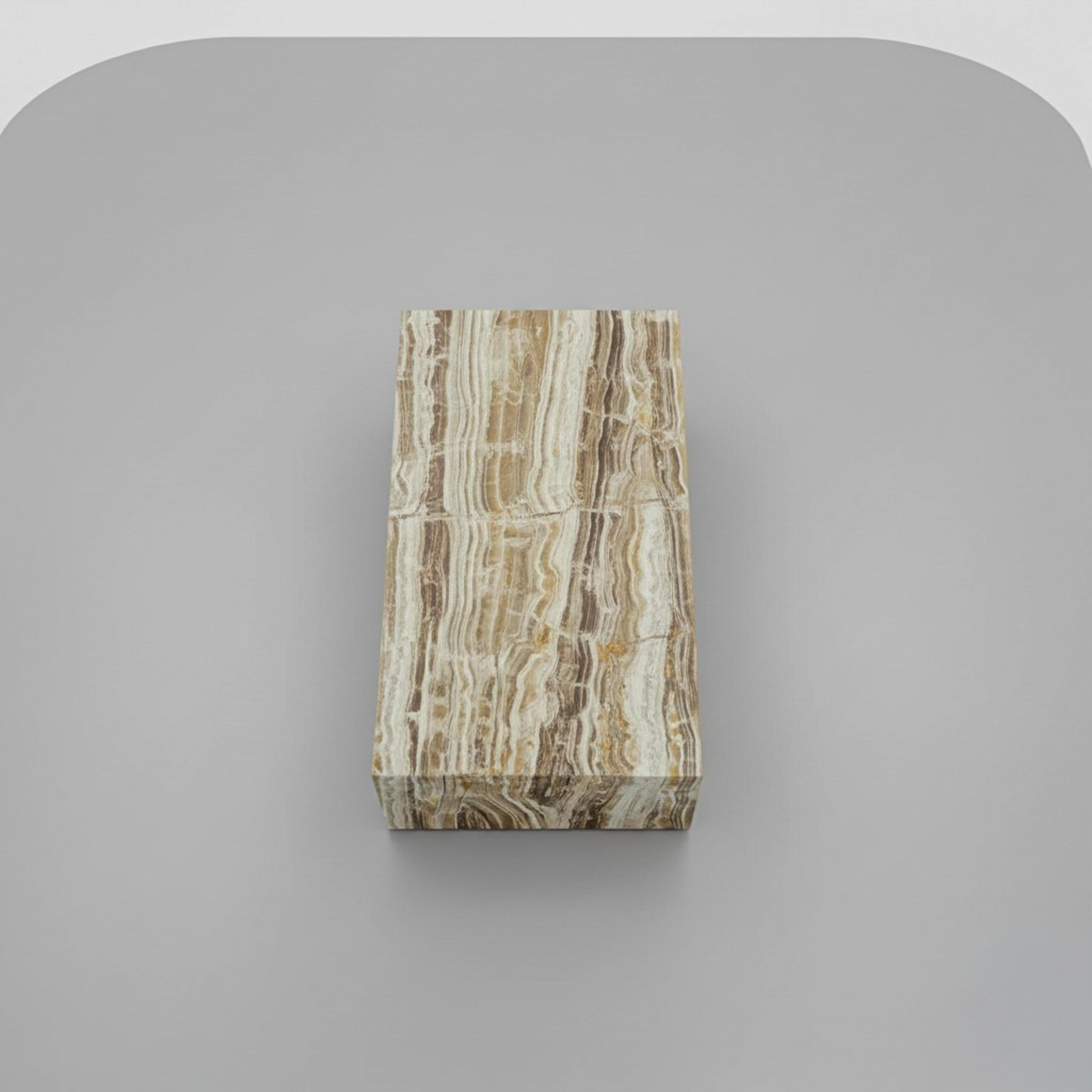 Mesa de centro escultural de mármol ónix en cascada - Mesa de mármol en cascada Artes y manualidades en venta