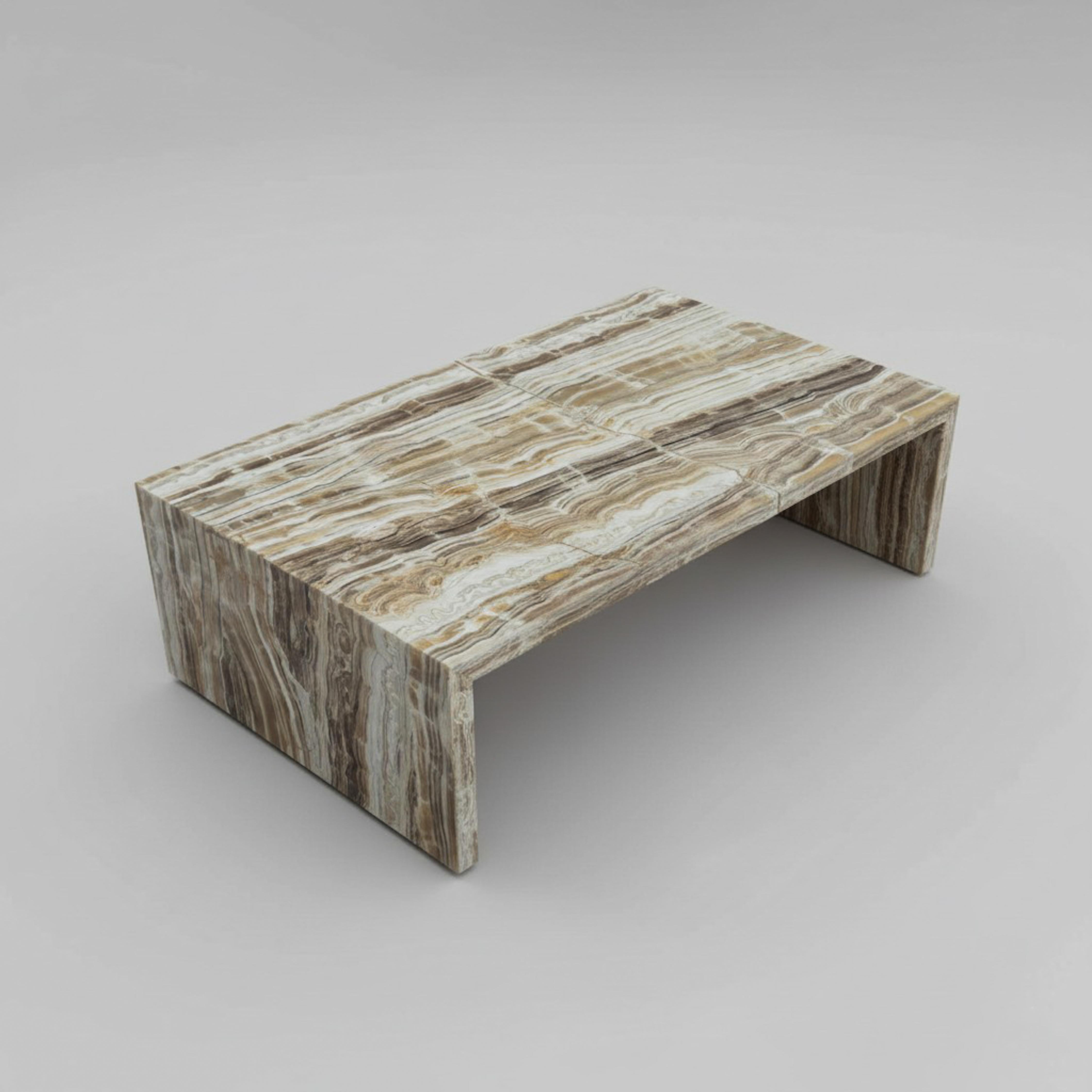 Mesa de centro escultural de mármol ónix en cascada - Mesa de mármol en cascada Siglo XXI y contemporáneo en venta