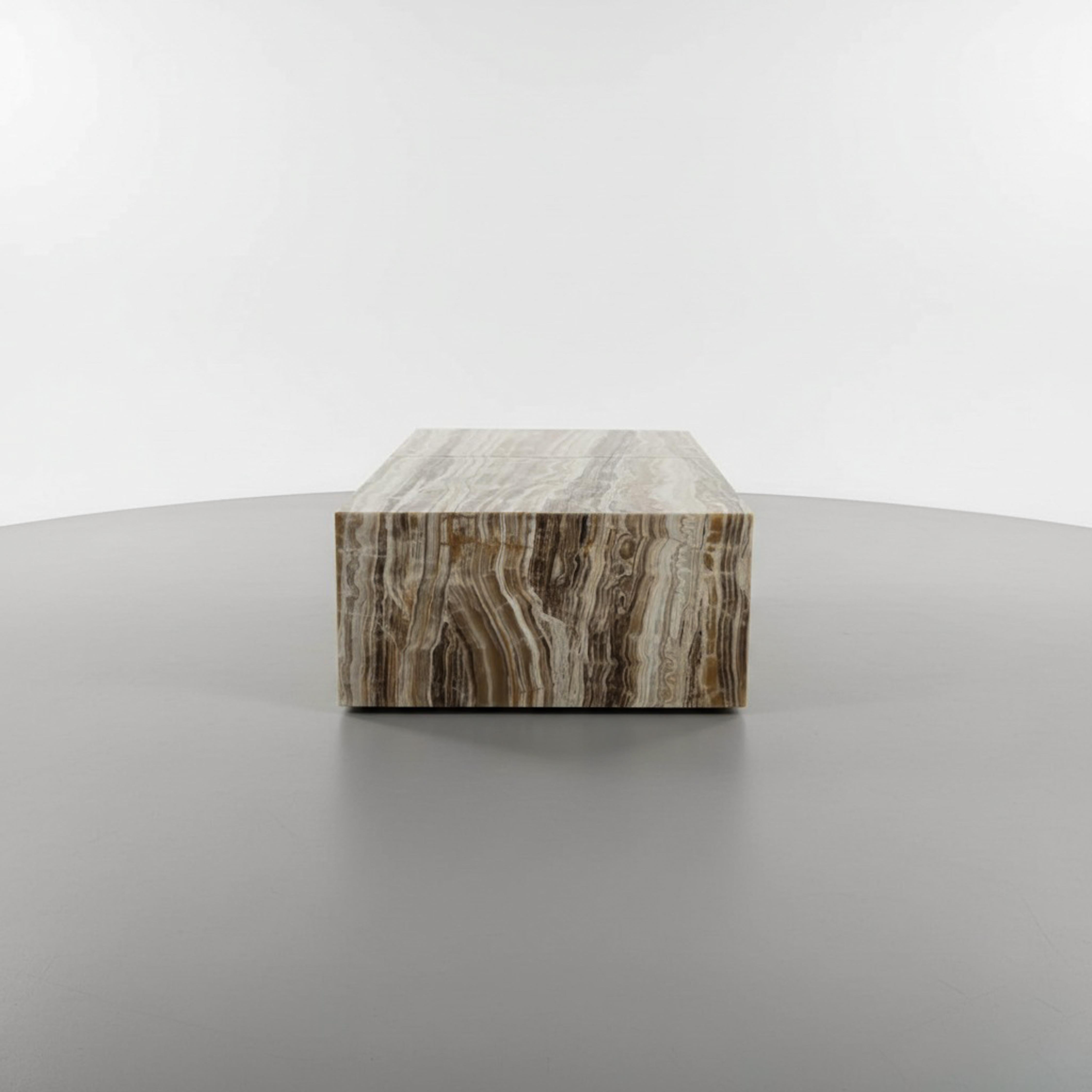 Mesa de centro escultural de mármol ónix en cascada - Mesa de mármol en cascada Mármol en venta