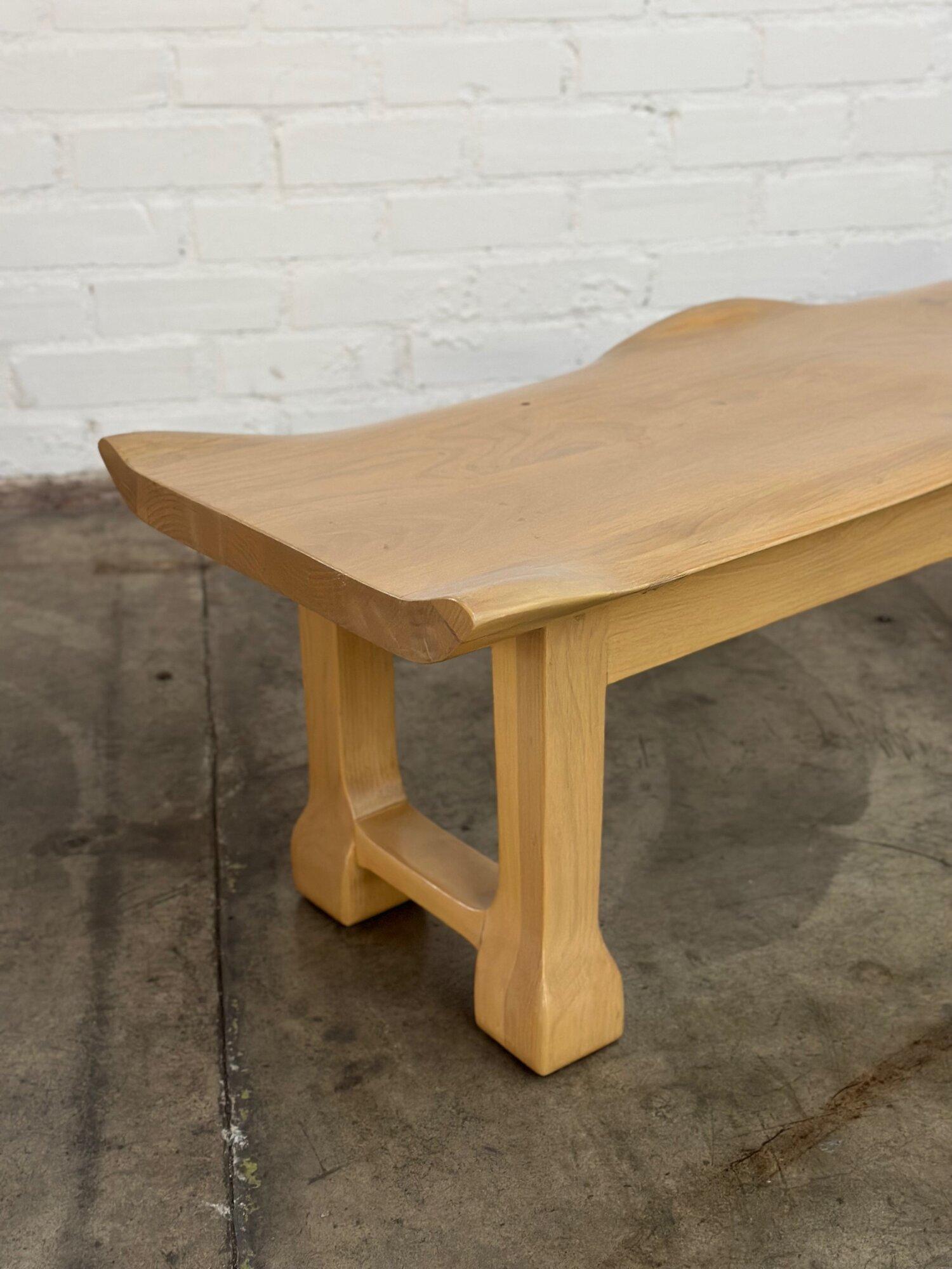 American Sculptural wavvy bench handcrafted For Sale