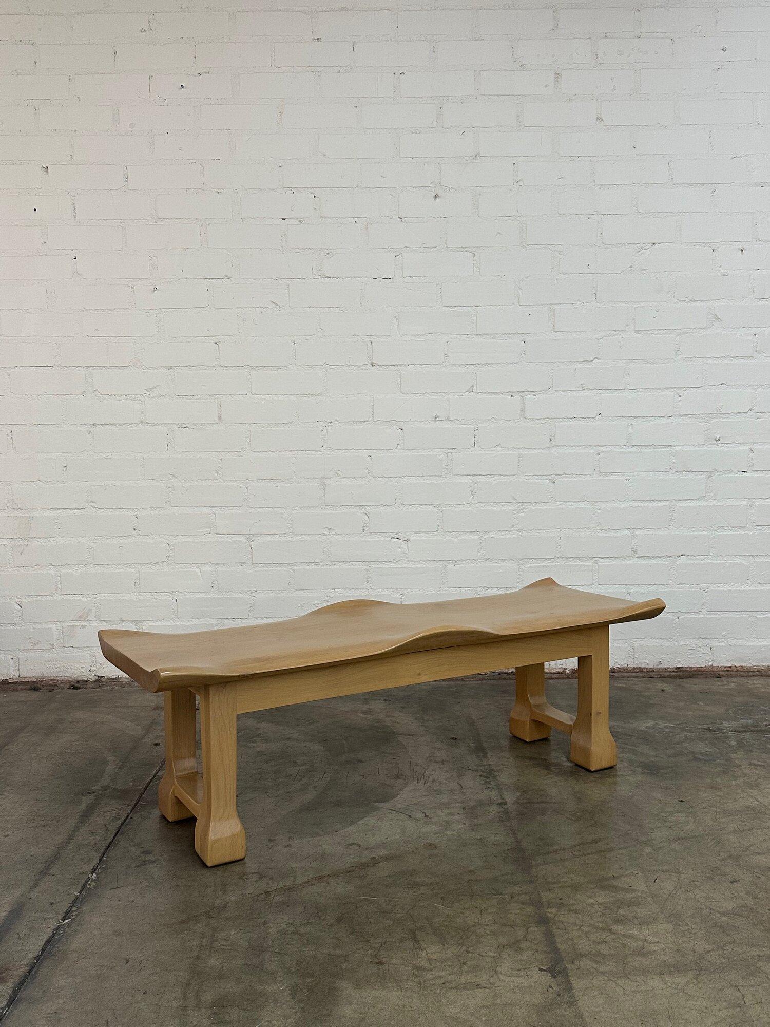 Contemporary Sculptural wavvy bench handcrafted For Sale