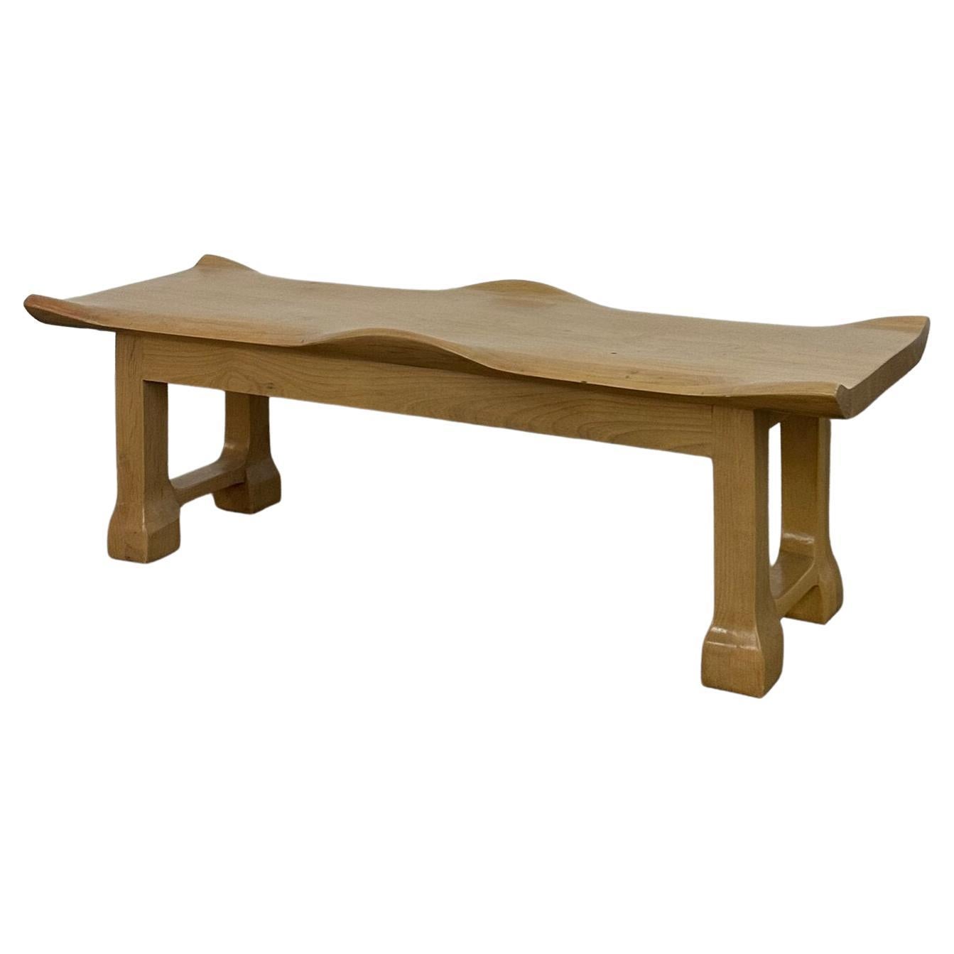 Sculptural wavvy bench handcrafted For Sale