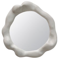 Miroir sculptural en bois d'érable blanchi