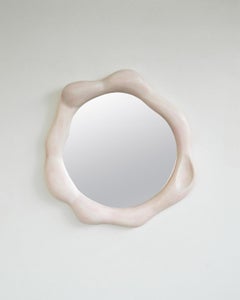 Sculptural Wavy Mirror made of Maple Wood - Painted with Wood Stain