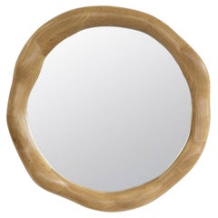 Miroir ondulé sculptural en Oak Oak blanc