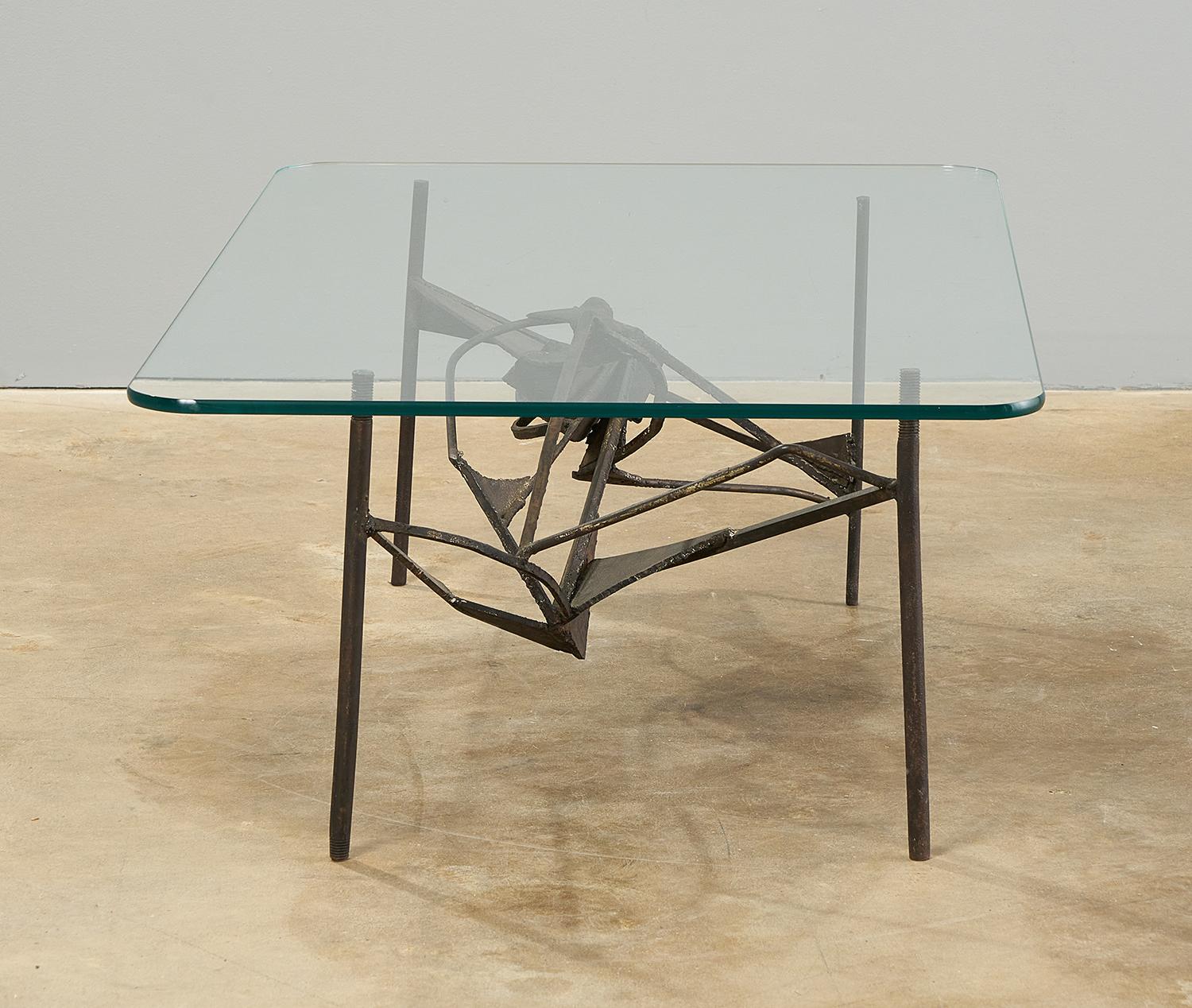 Mid-Century Modern Sculptural Welded Steel Artist's Made Coffee Table