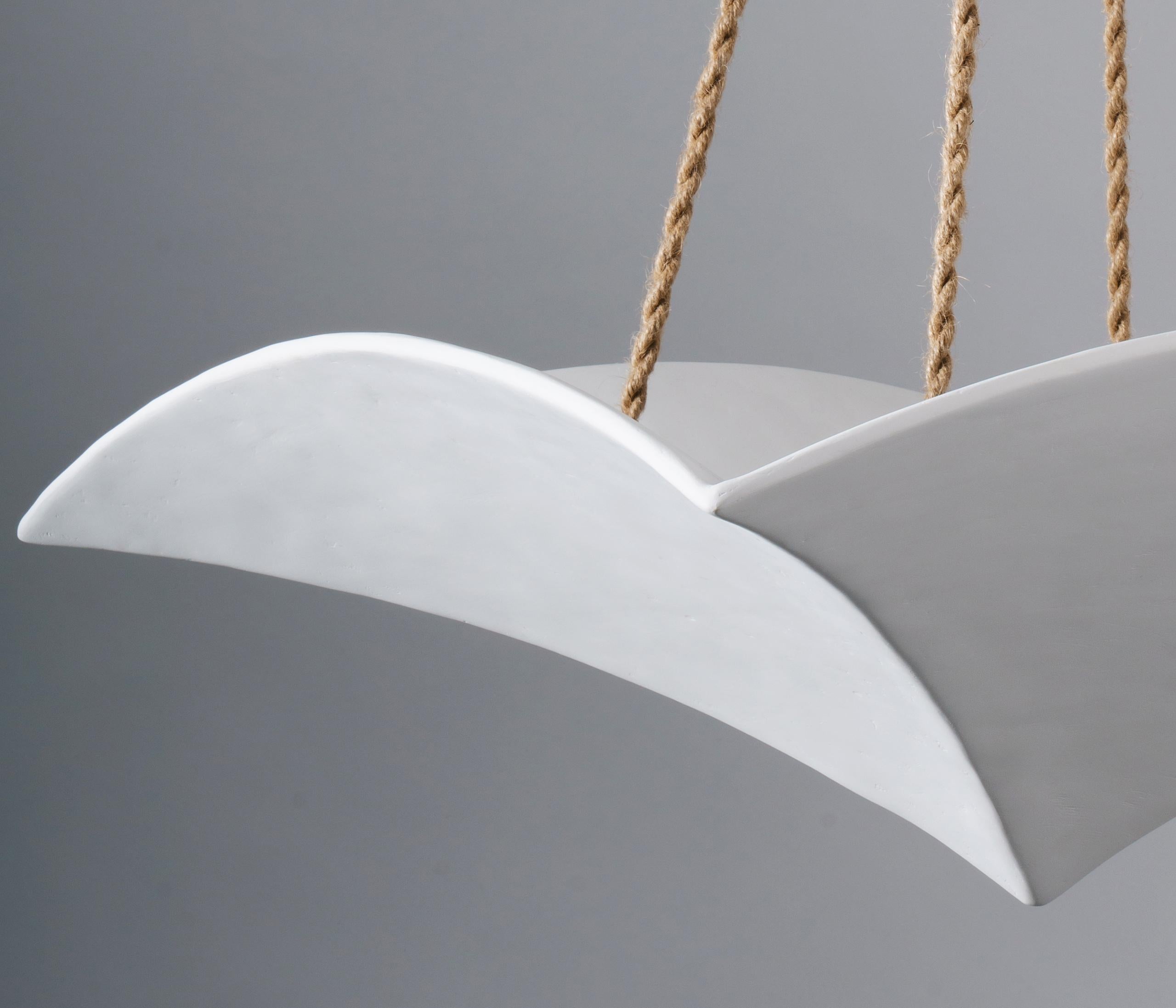 Minimalist Customizable White Plaster Veris Pendant 30