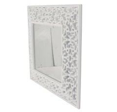 Sculptural White Lacquered Mirrors circa 1960s 48.5"H x 48"W Two Available