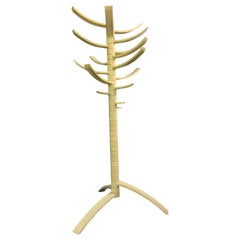 Vintage Sculptural White Lacquered Wood Coat Rack by Bruce Tippett Renna