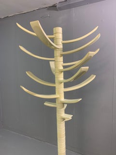 Sculptural White Lacquered Wood Coat Rack by Bruce Tippett Renna