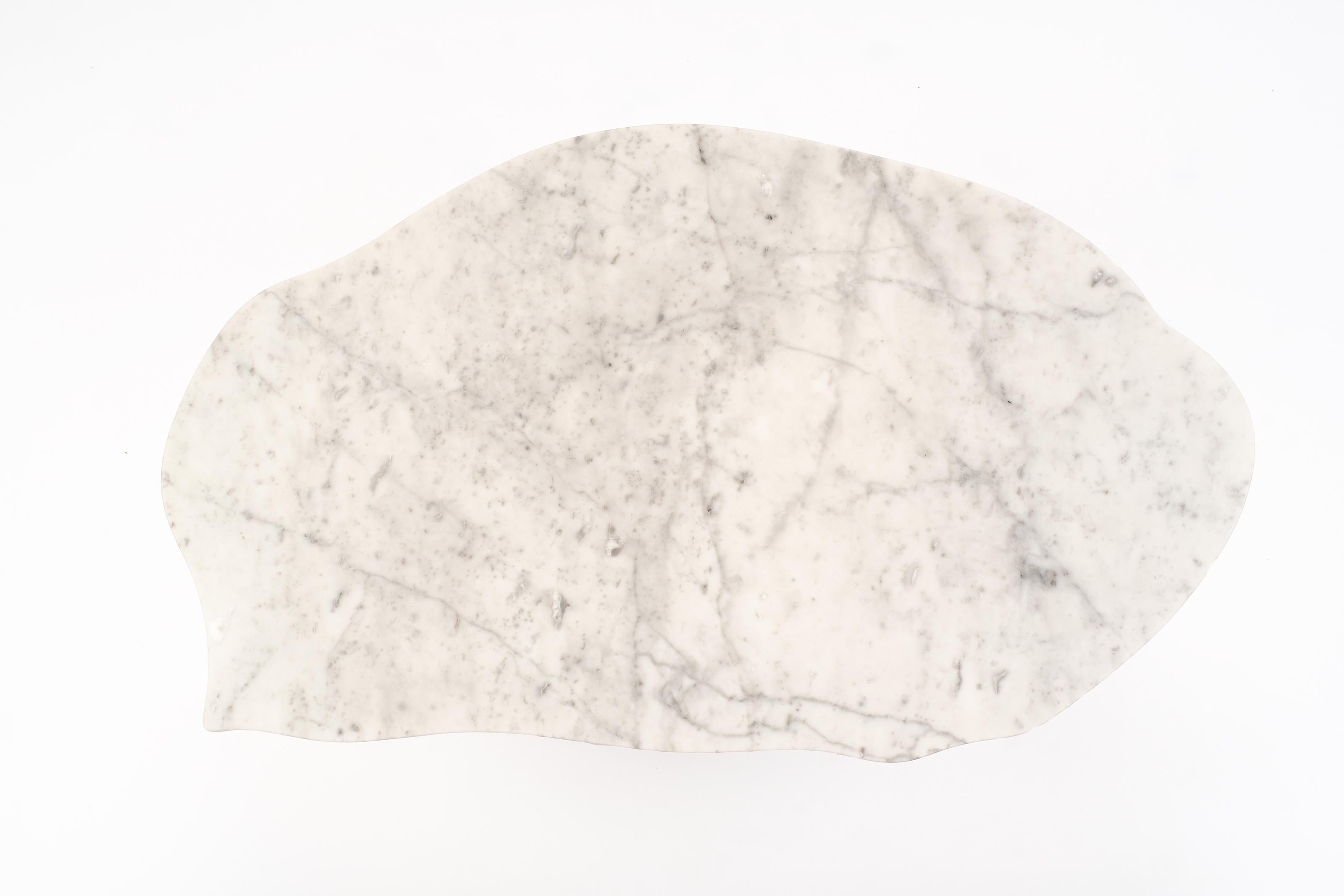 Organic Modern Sculptural White Marble Table, Lorenzo Bini