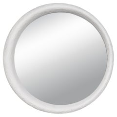Miroir sculptural en plâtre blanc "Seraphora", personnalisable, New
