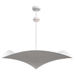 Pendentif sculptural en plâtre blanc/noir/bronze Veris 30", personnalisable