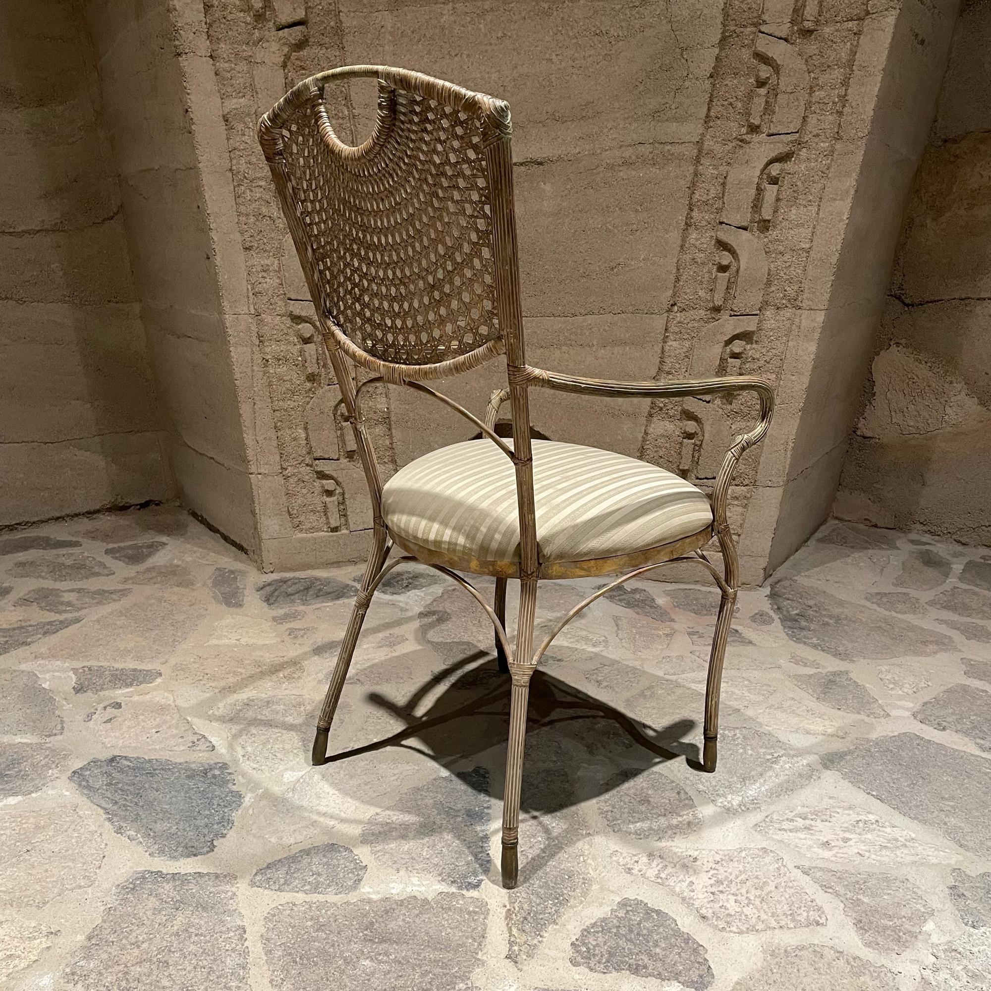 Wicker 1970s Style Maitland Smith Sculptural Cane Dining Chairs Set of Four