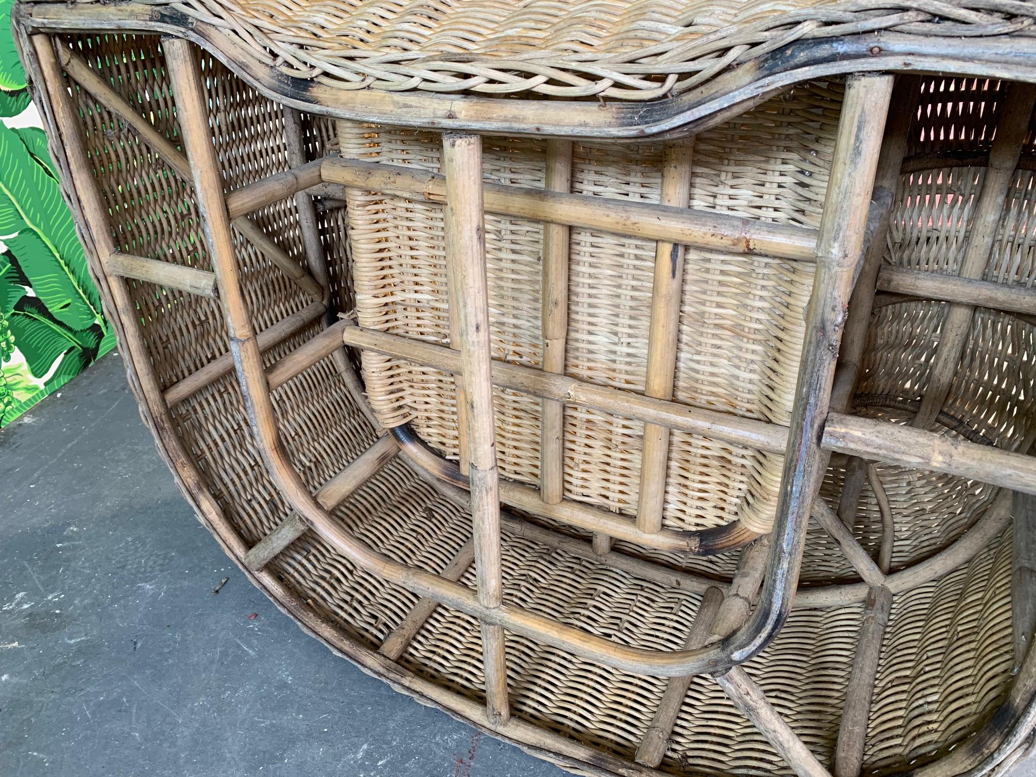 Sculptural Wicker Chair in the Manner of Michael Taylor 3