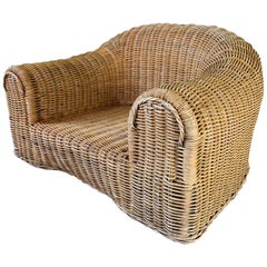 Sculptural Wicker Chair in the Manner of Michael Taylor