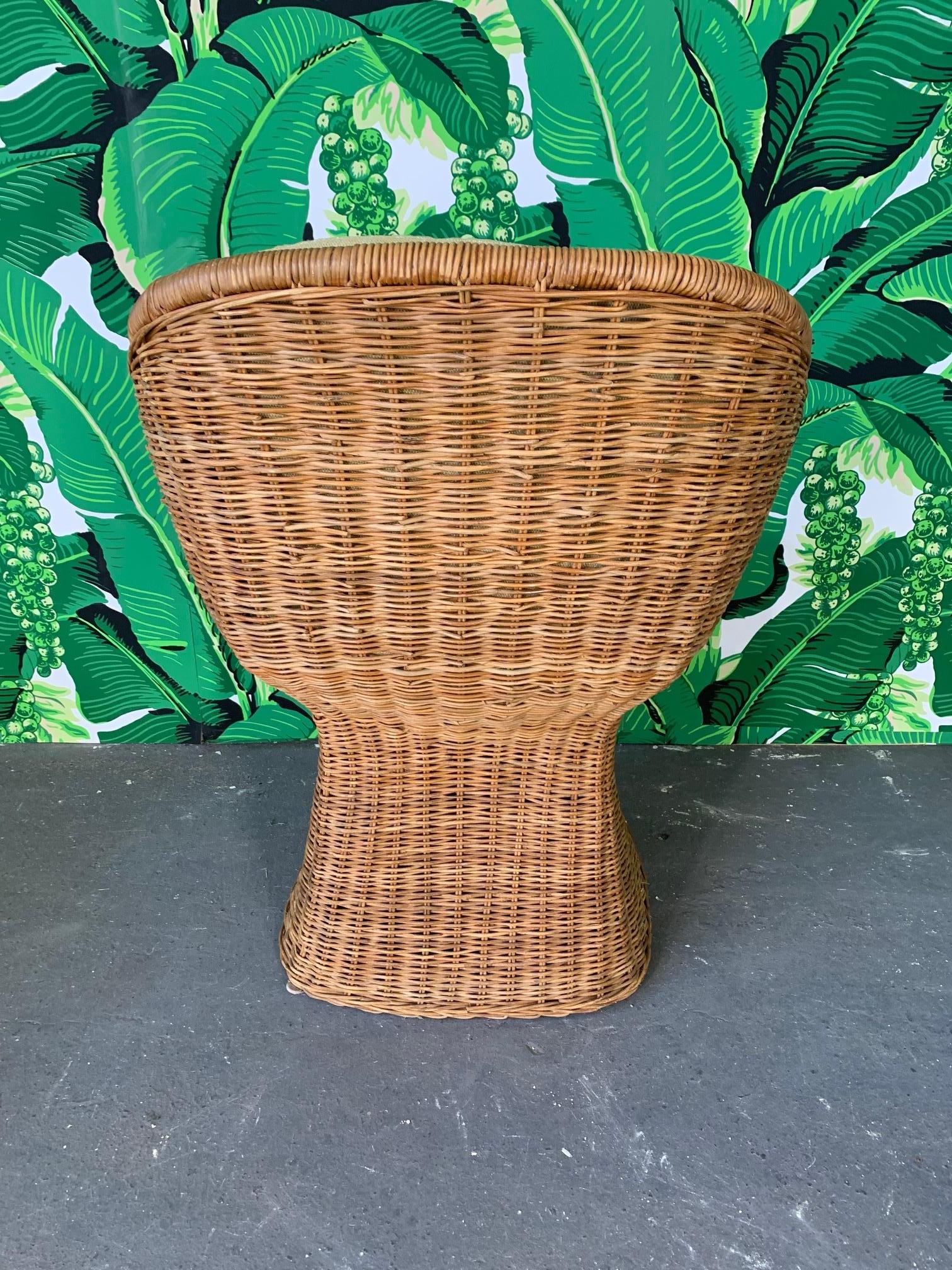 Late 20th Century Sculptural Wicker Dining Chairs, Set of 4