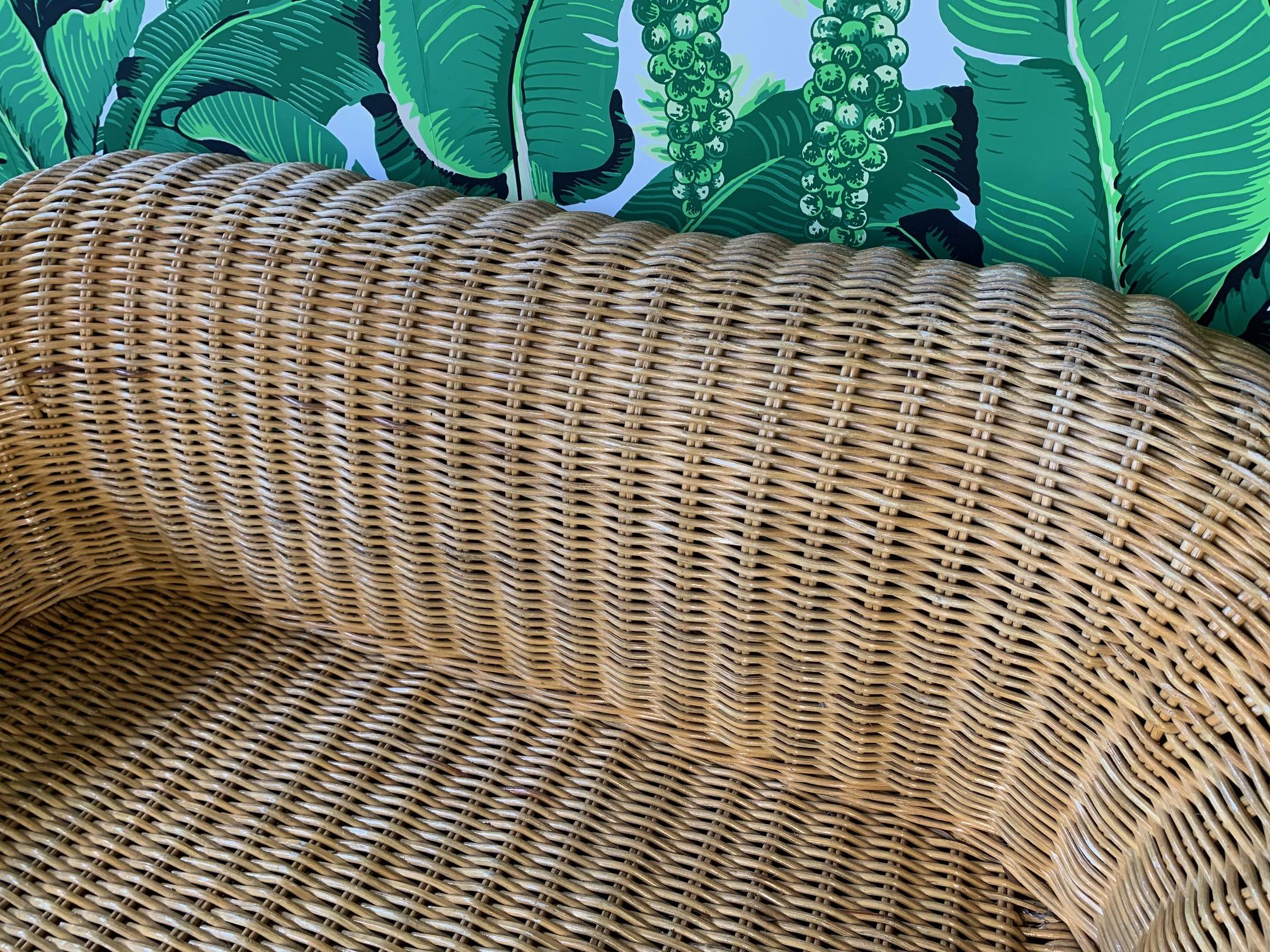 Sculptural Wicker Sofa in the Manner of Michael Taylor 2
