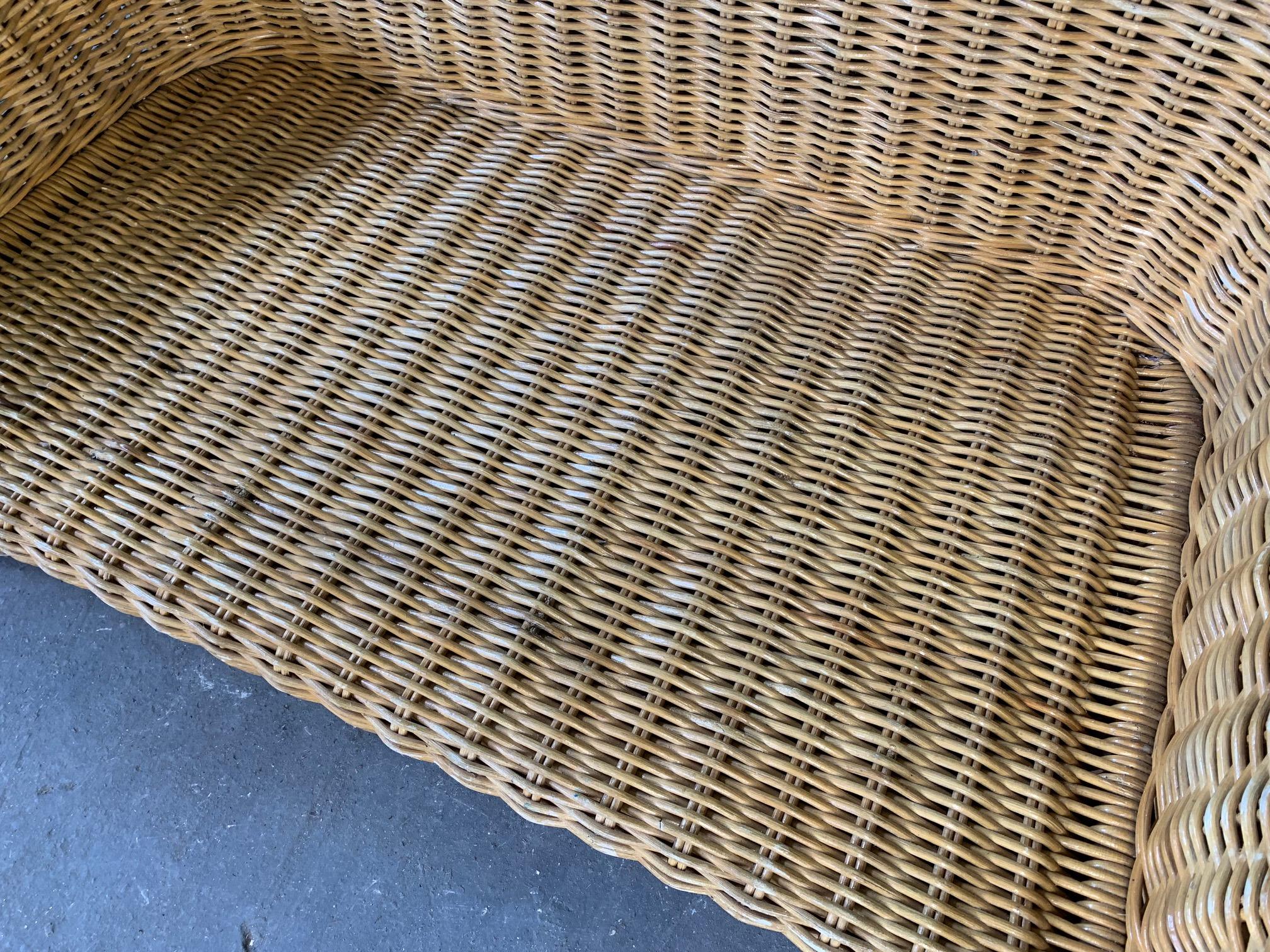 Sculptural Wicker Sofa in the Manner of Michael Taylor 3