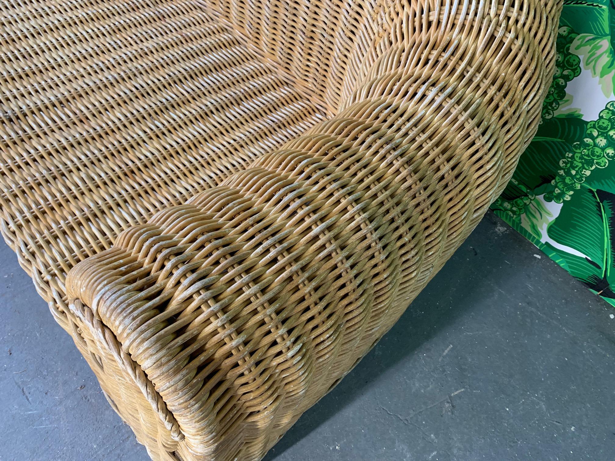 Sculptural Wicker Sofa in the Manner of Michael Taylor 4