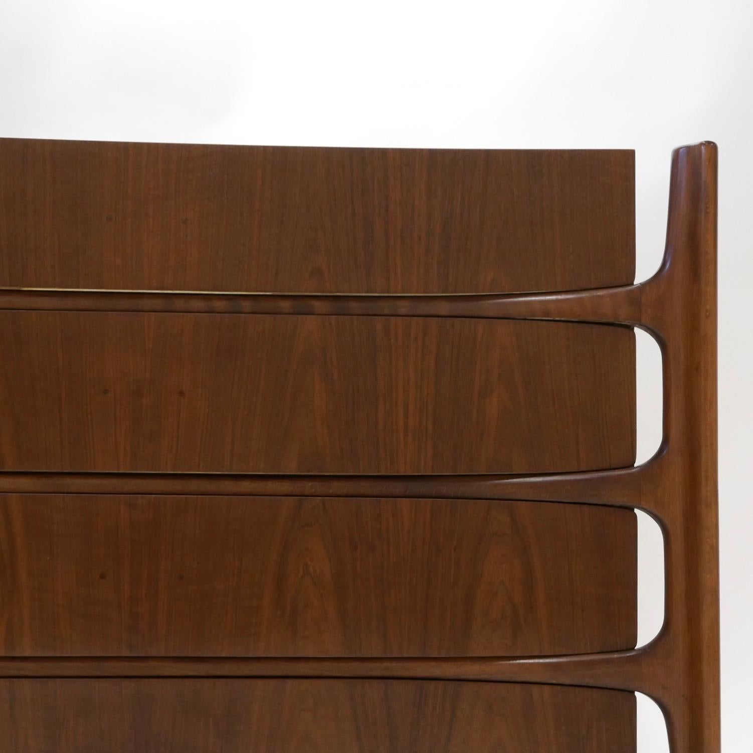 20th Century Sculptural William Hinn for Urban Furniture Scandinavian 4 Drawer Walnut Chest