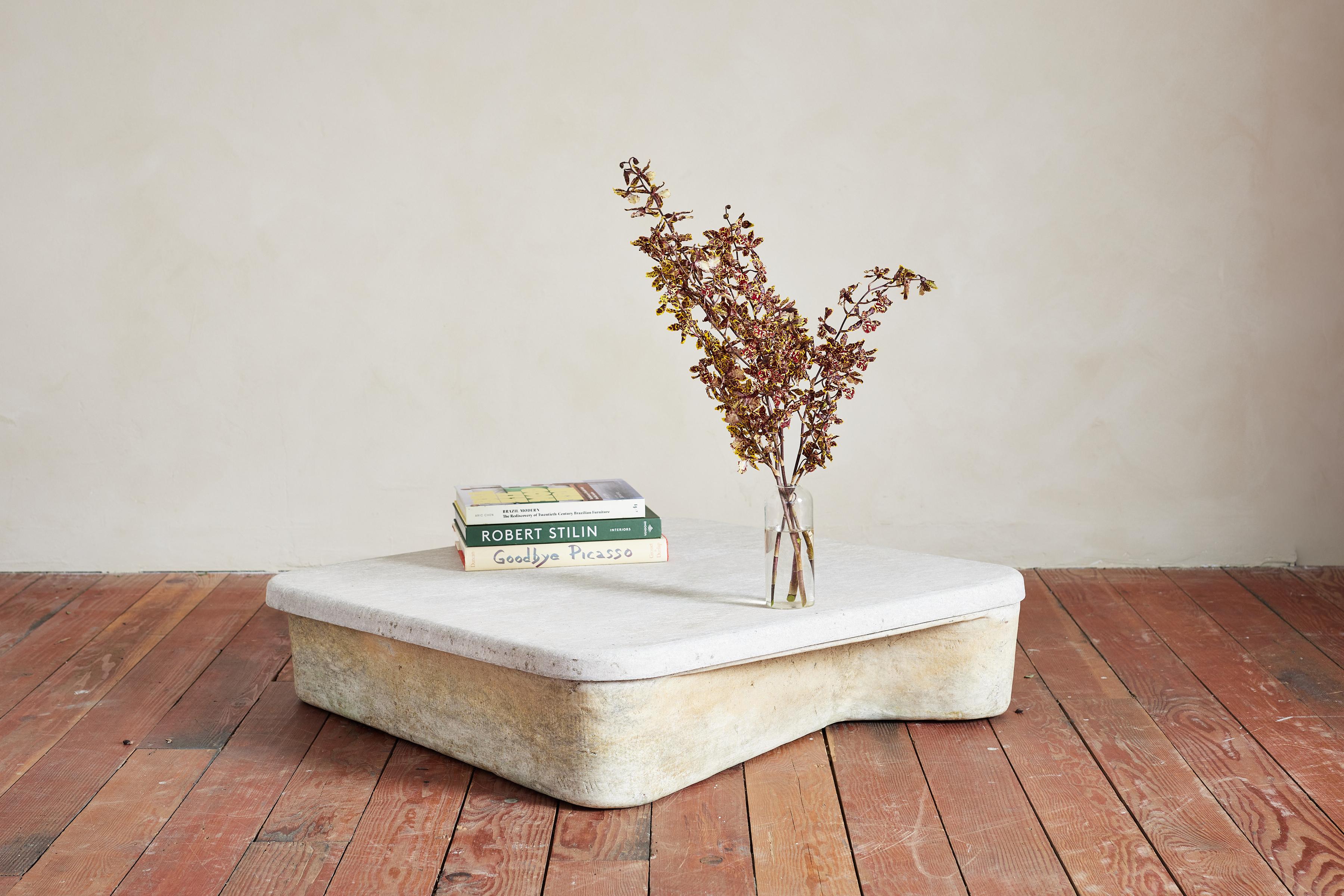 Incredible rare Willy Guhl Coffee Table that also turns into a sandbox or planter? 

Lid rests on top of curved undulated base - which can function as a lid for a sandbox. 

Wonderful design with function and form 

Great patina

Extremely unique