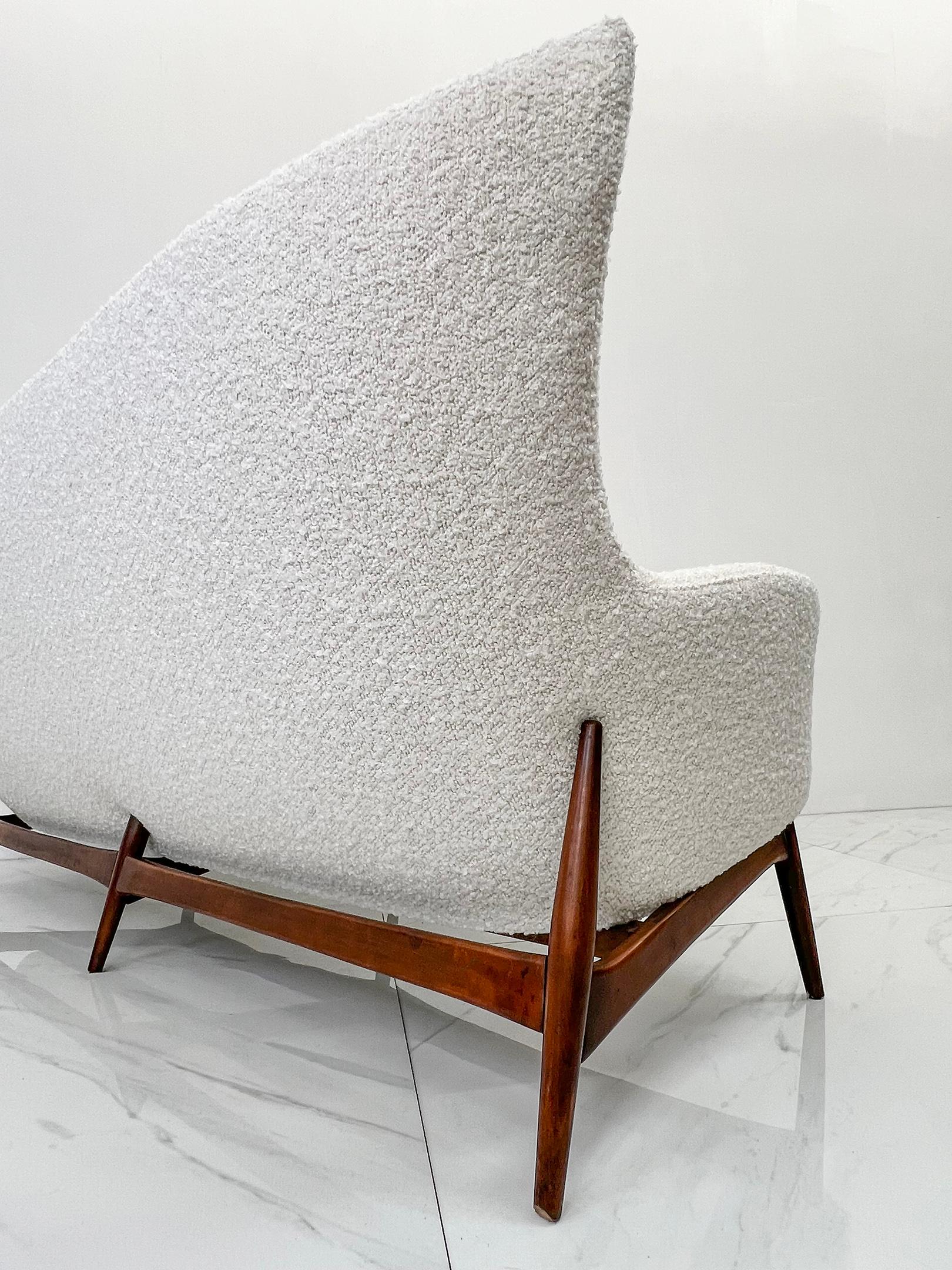 Sculptural Wingback Sofa by H.W. Klein for Bramin Mobler of Denmark, 1950's For Sale 3