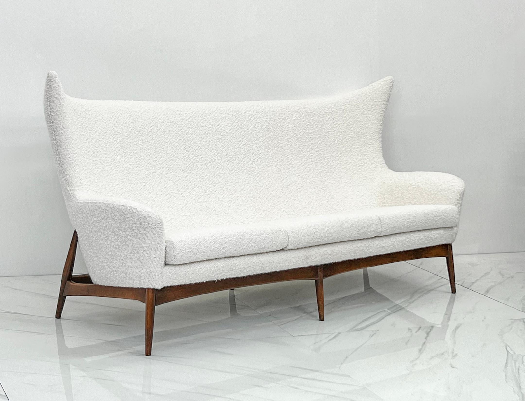 Sculptural Wingback Sofa by H.W. Klein for Bramin Mobler of Denmark, 1950's For Sale 4