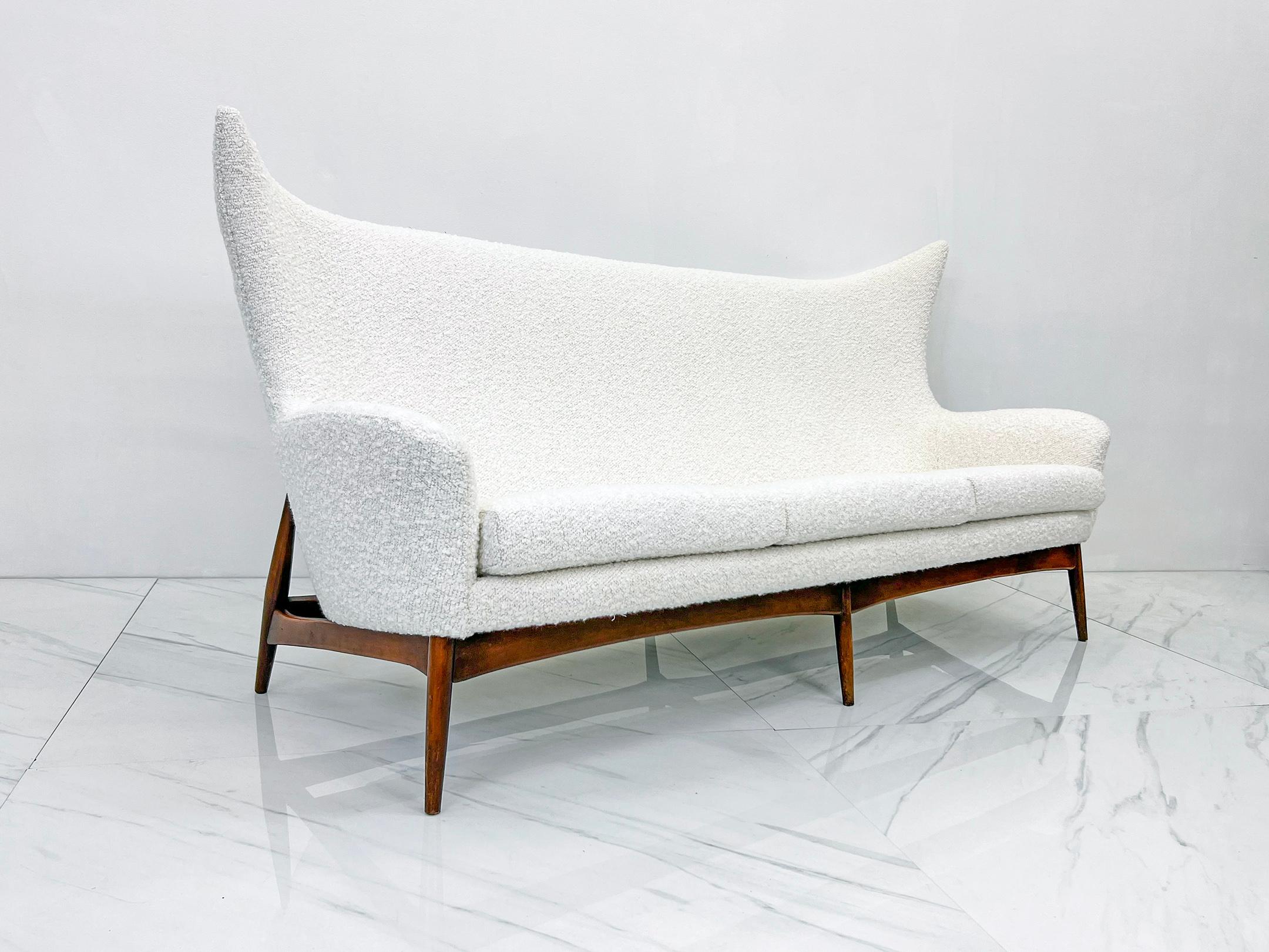 Sculptural Wingback Sofa by H.W. Klein for Bramin Mobler of Denmark, 1950's For Sale 1