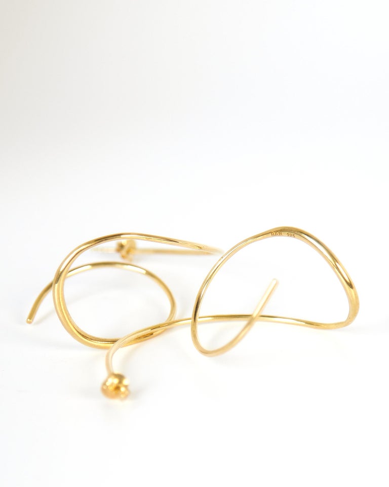 White Carved Drop Wire Earrings