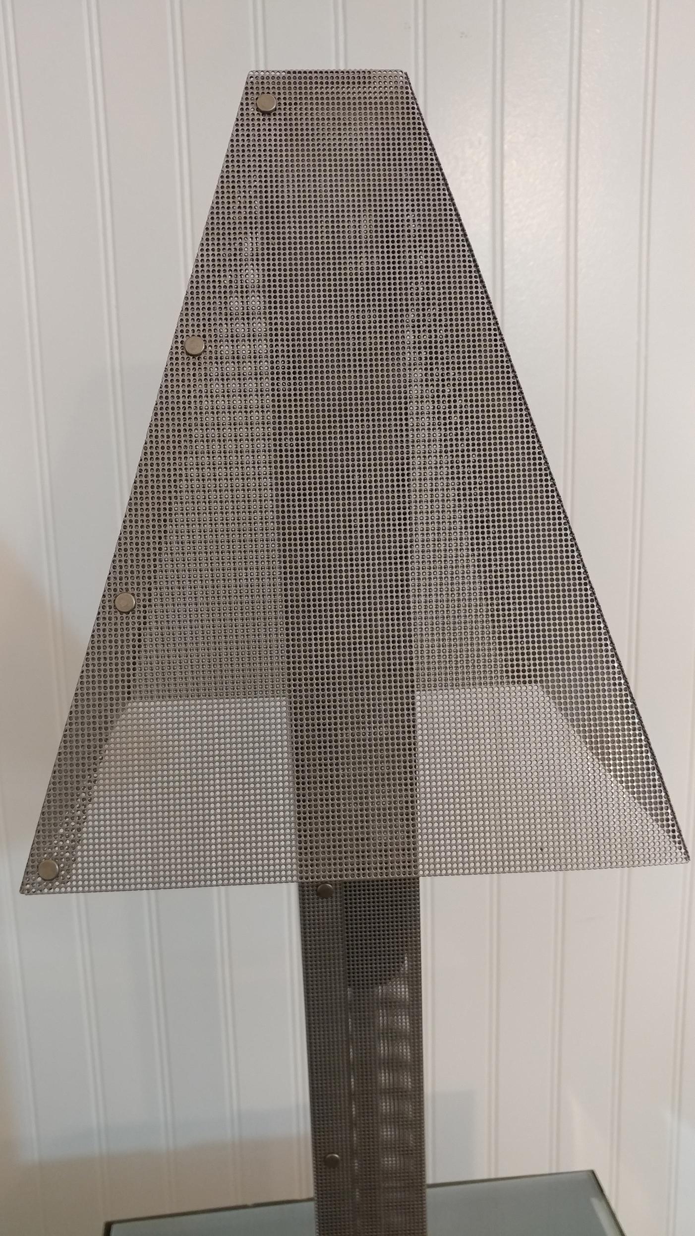 Post-Modern Sculptural Wire Mesh and Marble Table Lamp by Wendy Stevens For Sale