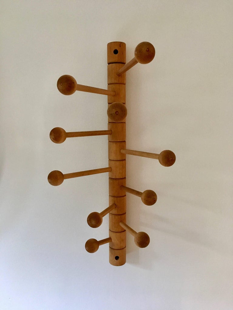 Sculptural Wood Articulating Coat Rack at 1stDibs