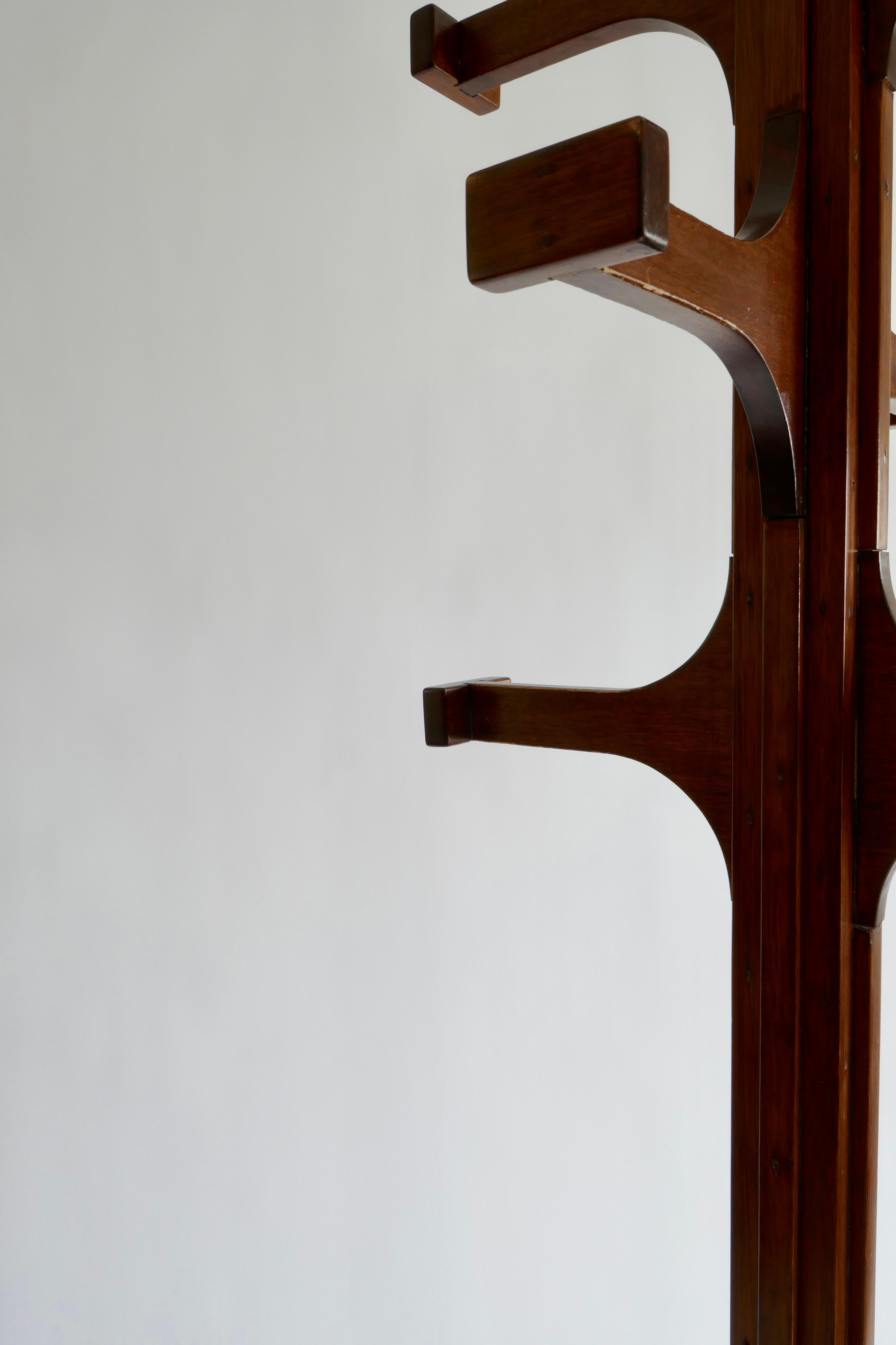 Oak Sculptural Wood Coat Stand by Giuseppe Rivadossi, Italy, 1970s