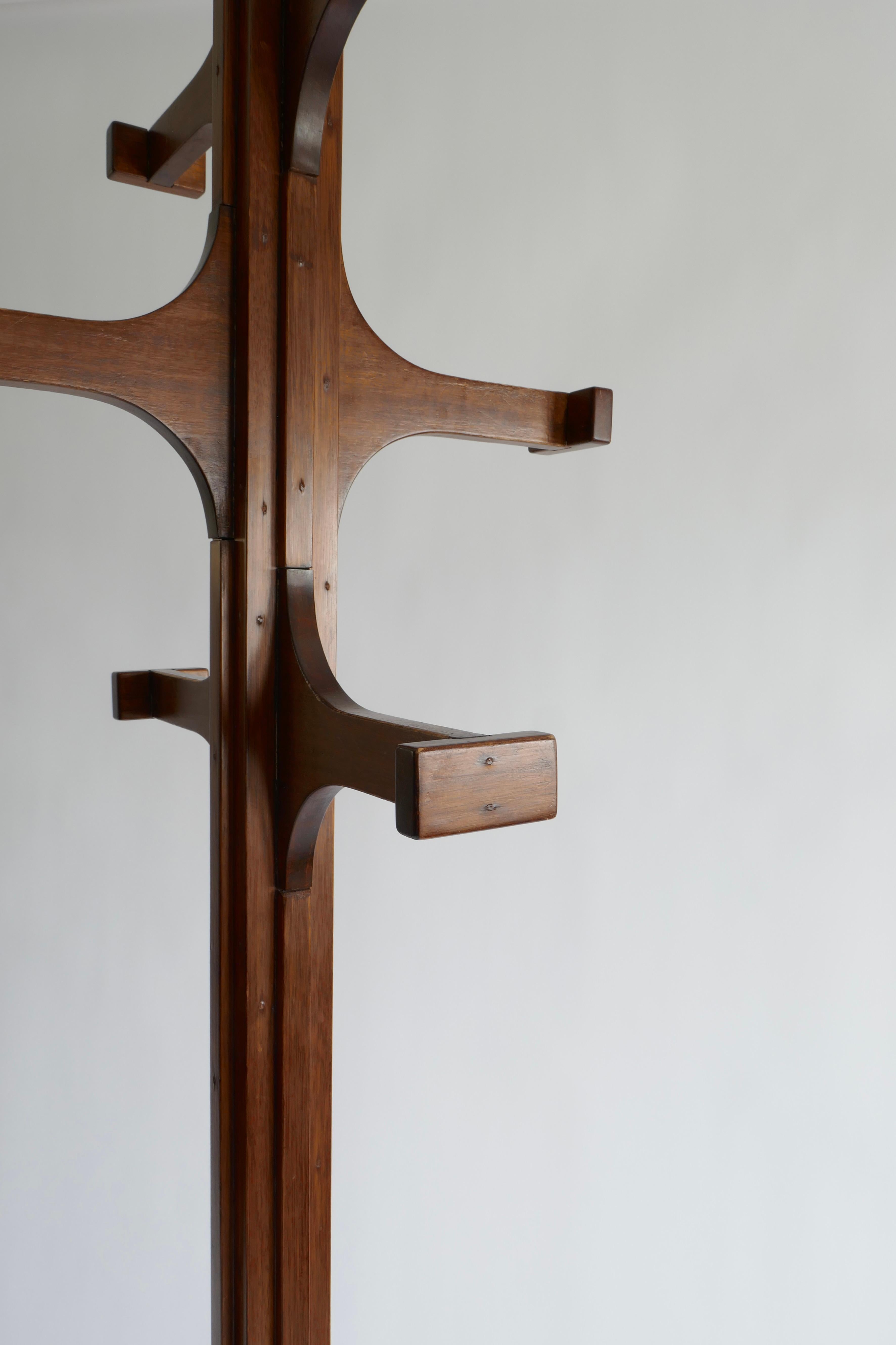 Sculptural Wood Coat Stand by Giuseppe Rivadossi, Italy, 1970s 1