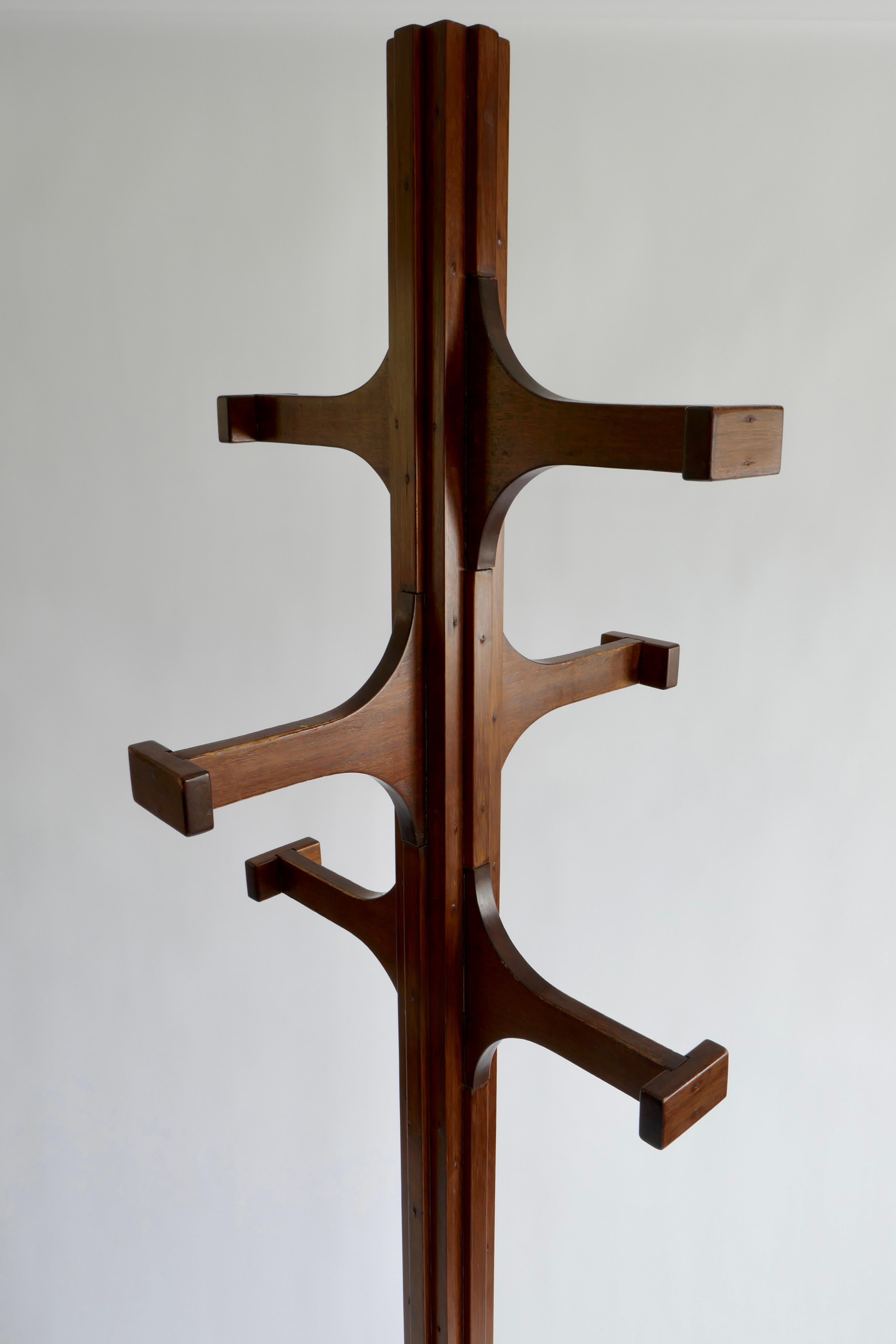 Sculptural Wood Coat Stand by Giuseppe Rivadossi, Italy, 1970s 2