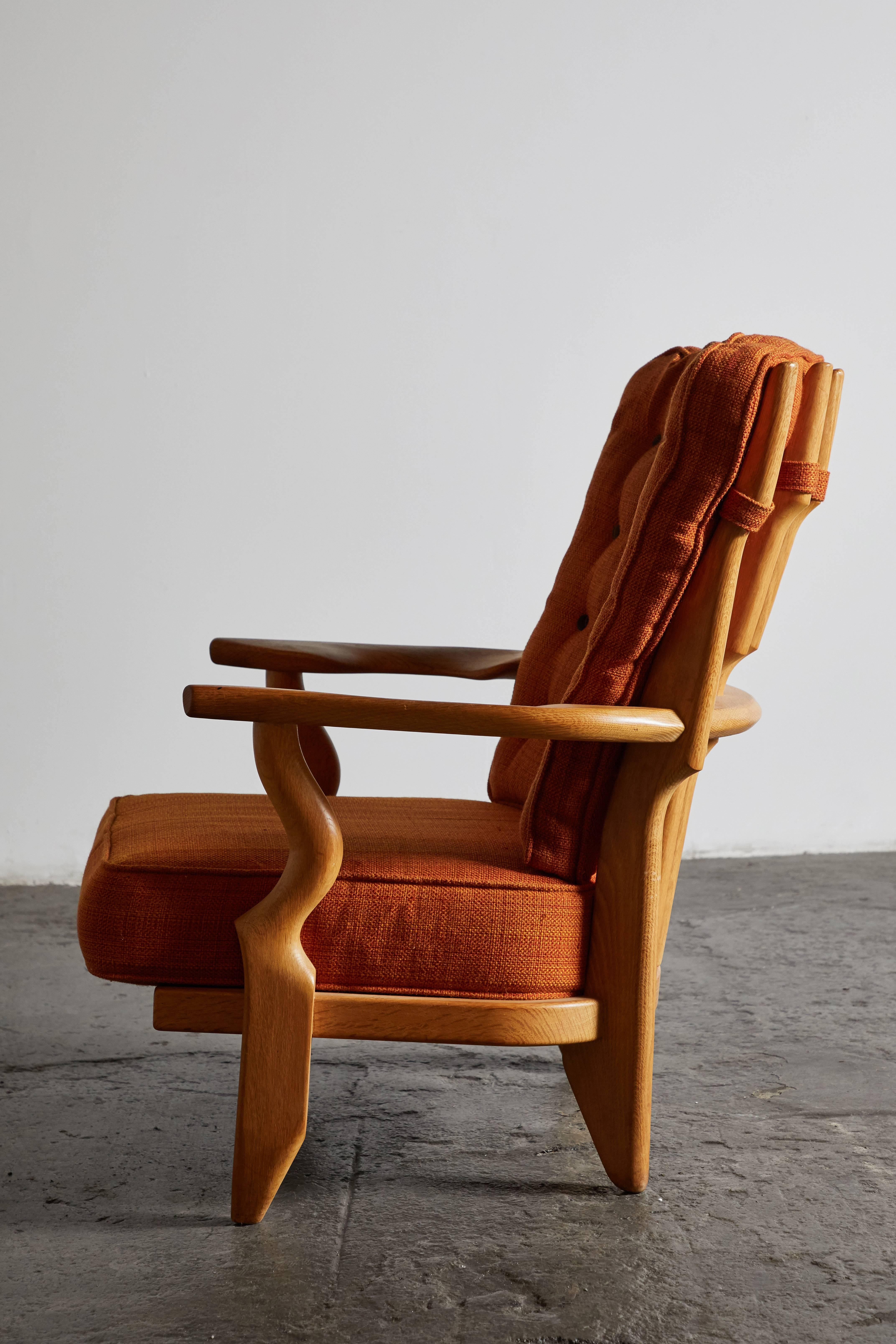 Sculptural Wood Lounge Chair by Guillerme et Chambron 1