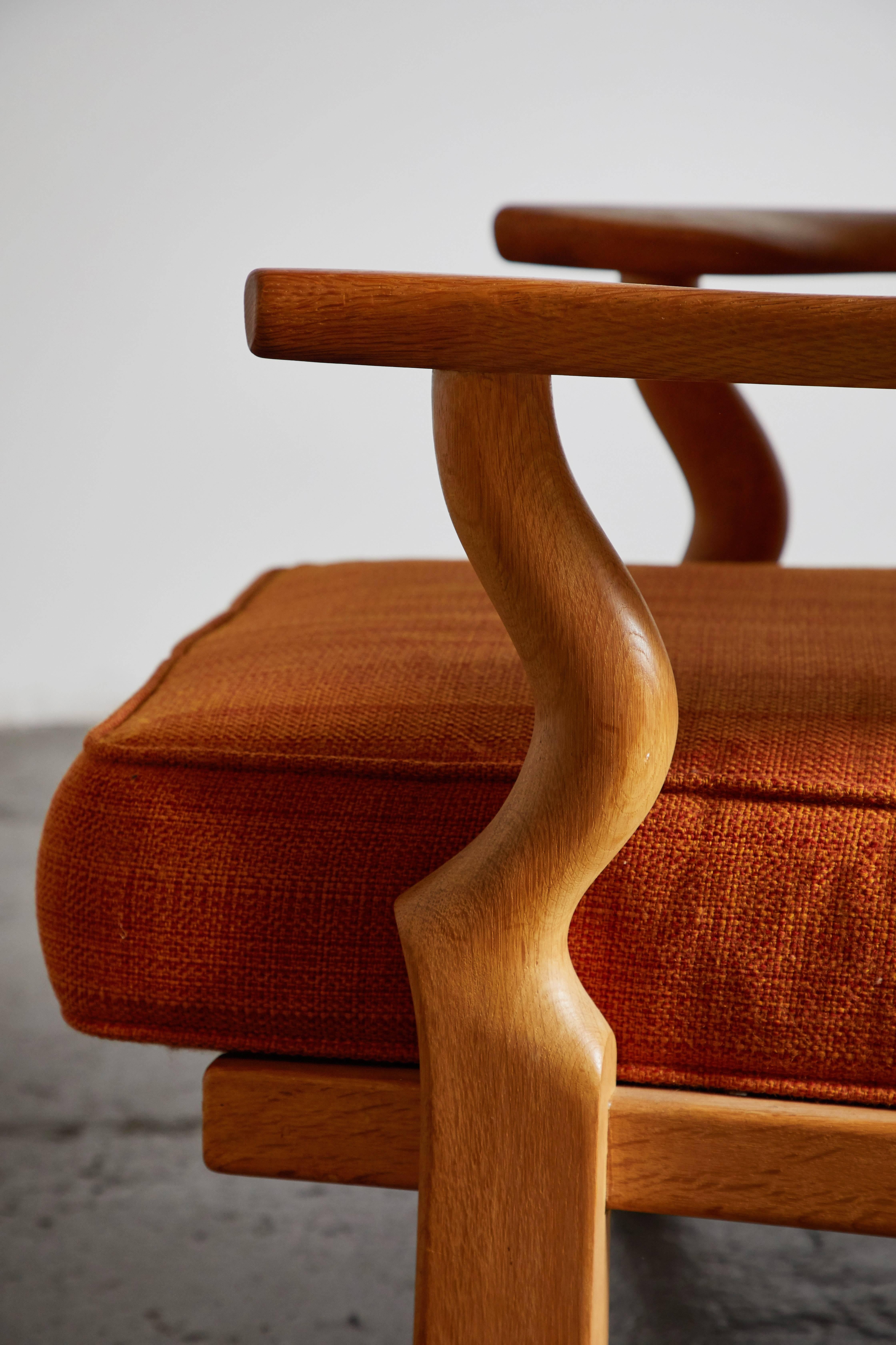 Sculptural Wood Lounge Chair by Guillerme et Chambron 3